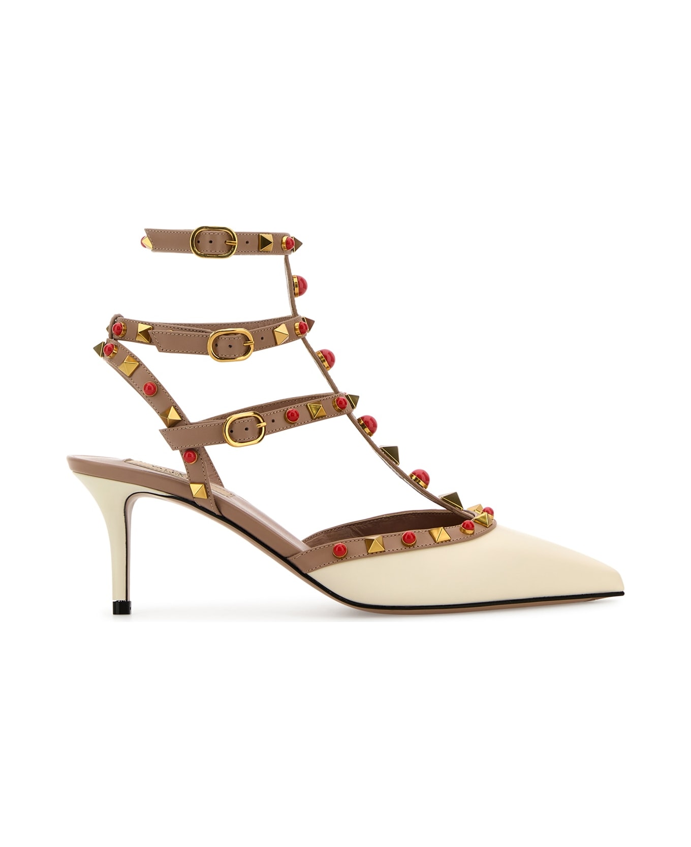 Valentino Garavani Ankle Strap | Rockstud | - IVORYROSECANNELLECORALRED ハイヒール