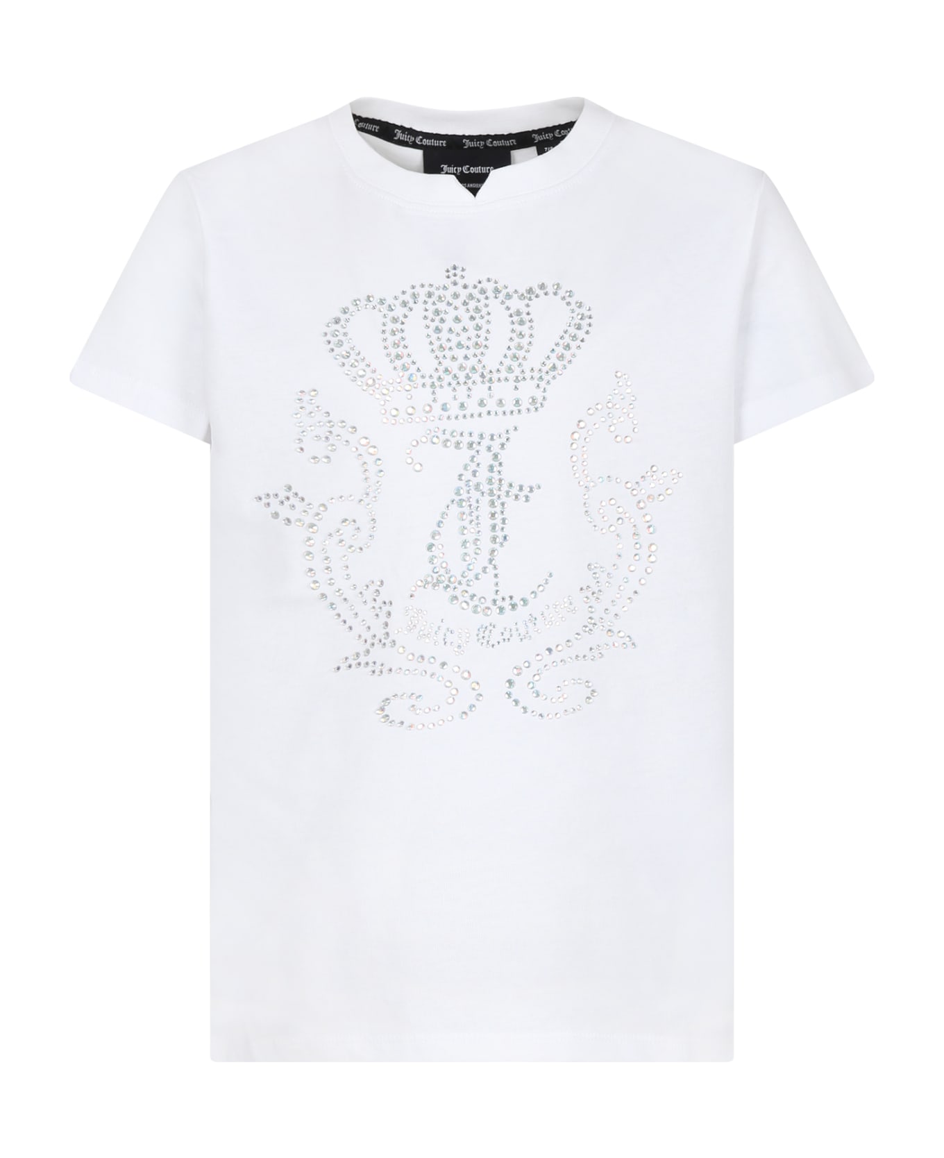Juicy Couture White T-shirt For Girl With Strass - White