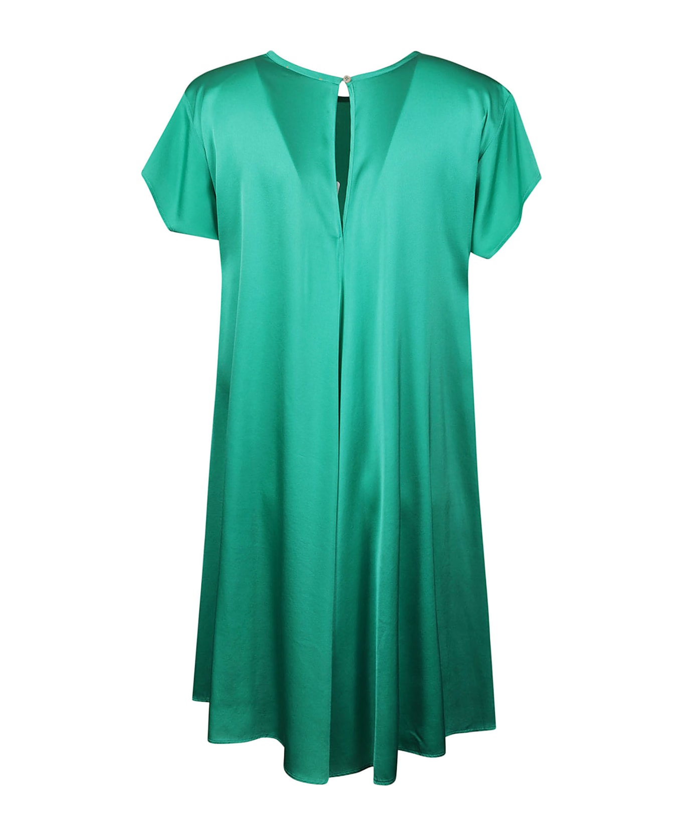 Forte_Forte Capped Sleeve Dress - Green Emerald