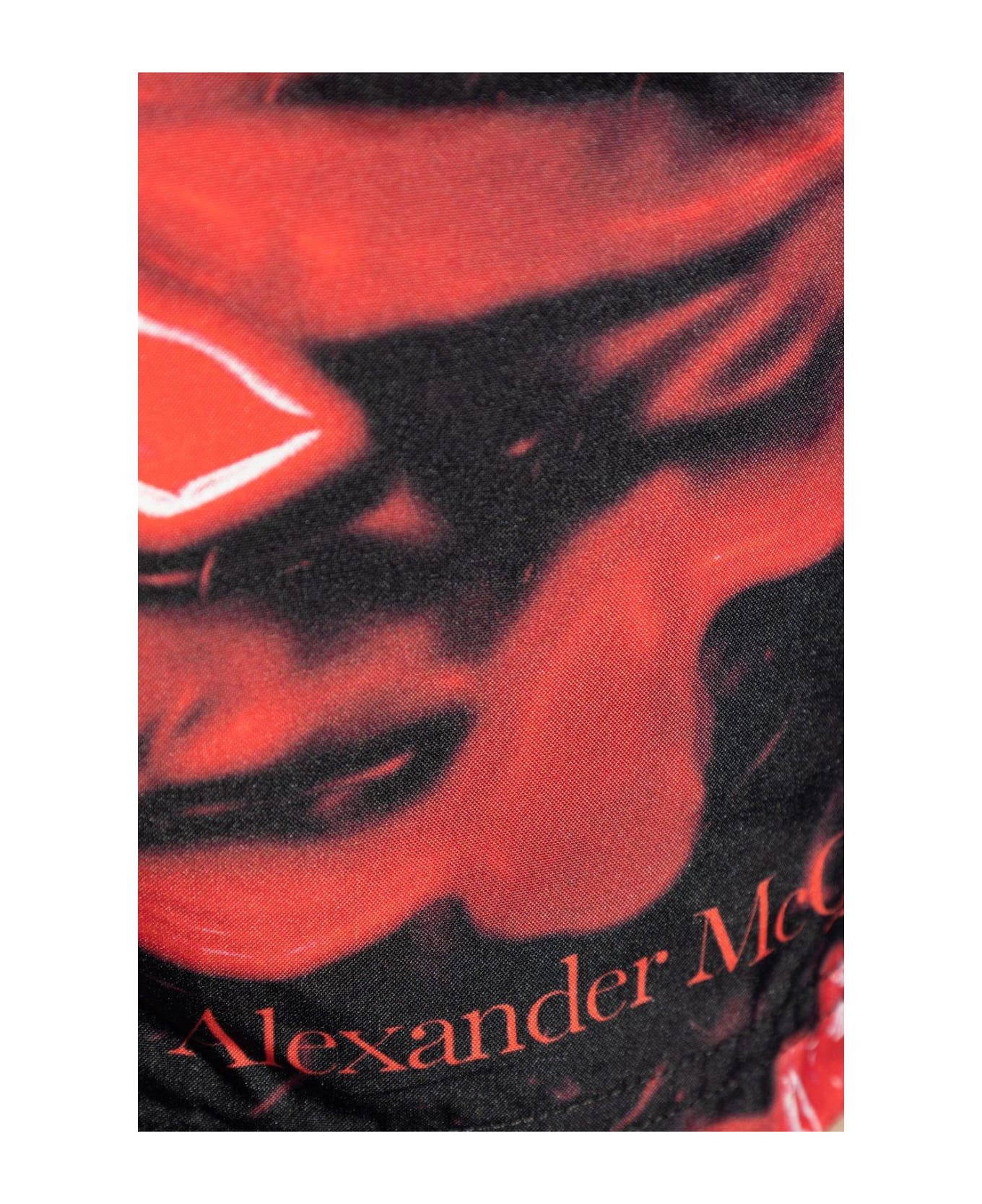 Alexander McQueen All-over Printed Swim Shorts - BLACK/RED