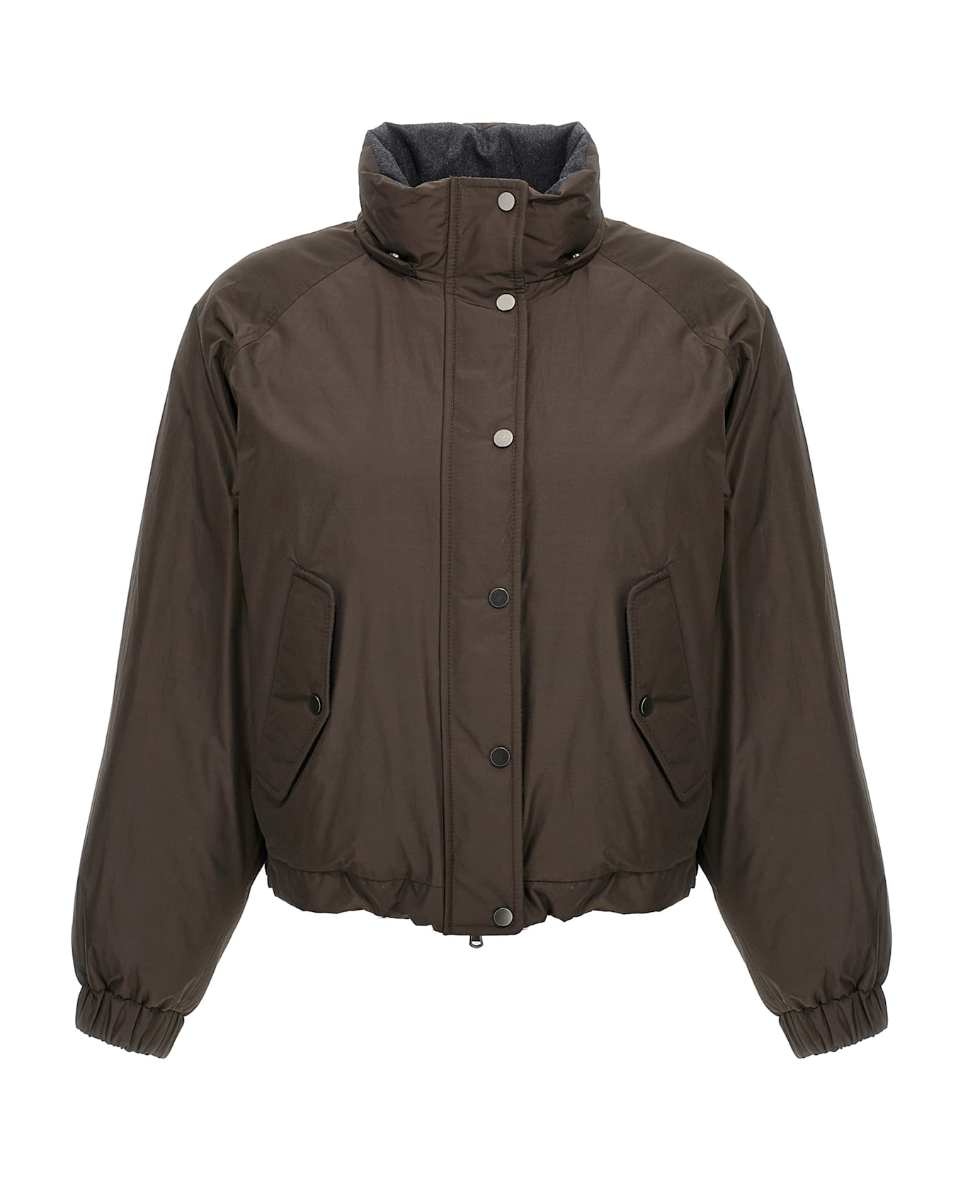 Brunello Cucinelli Cropped Down Jacket - Brown
