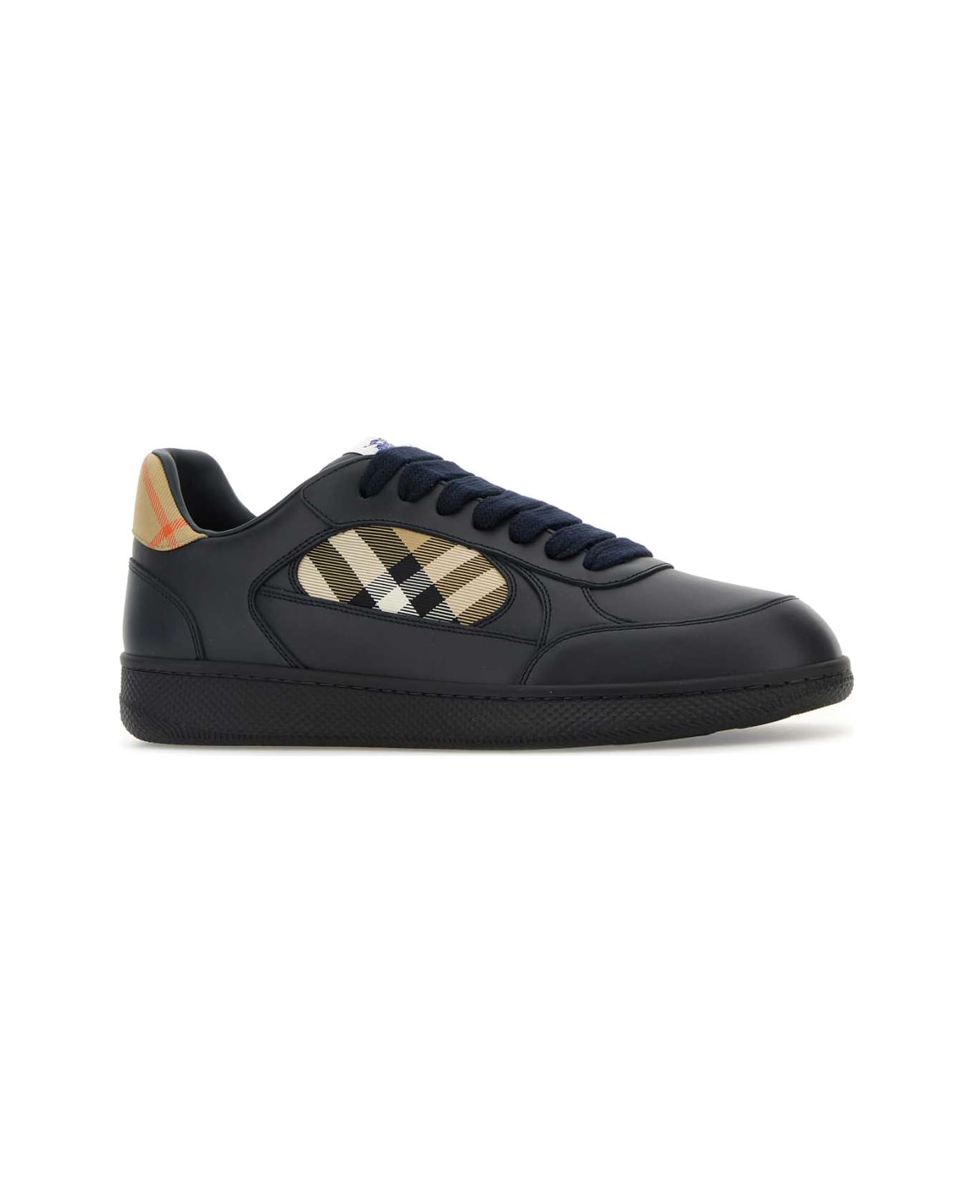 Burberry Midnight Blue Leather Terrace Sneakers - INDIGO