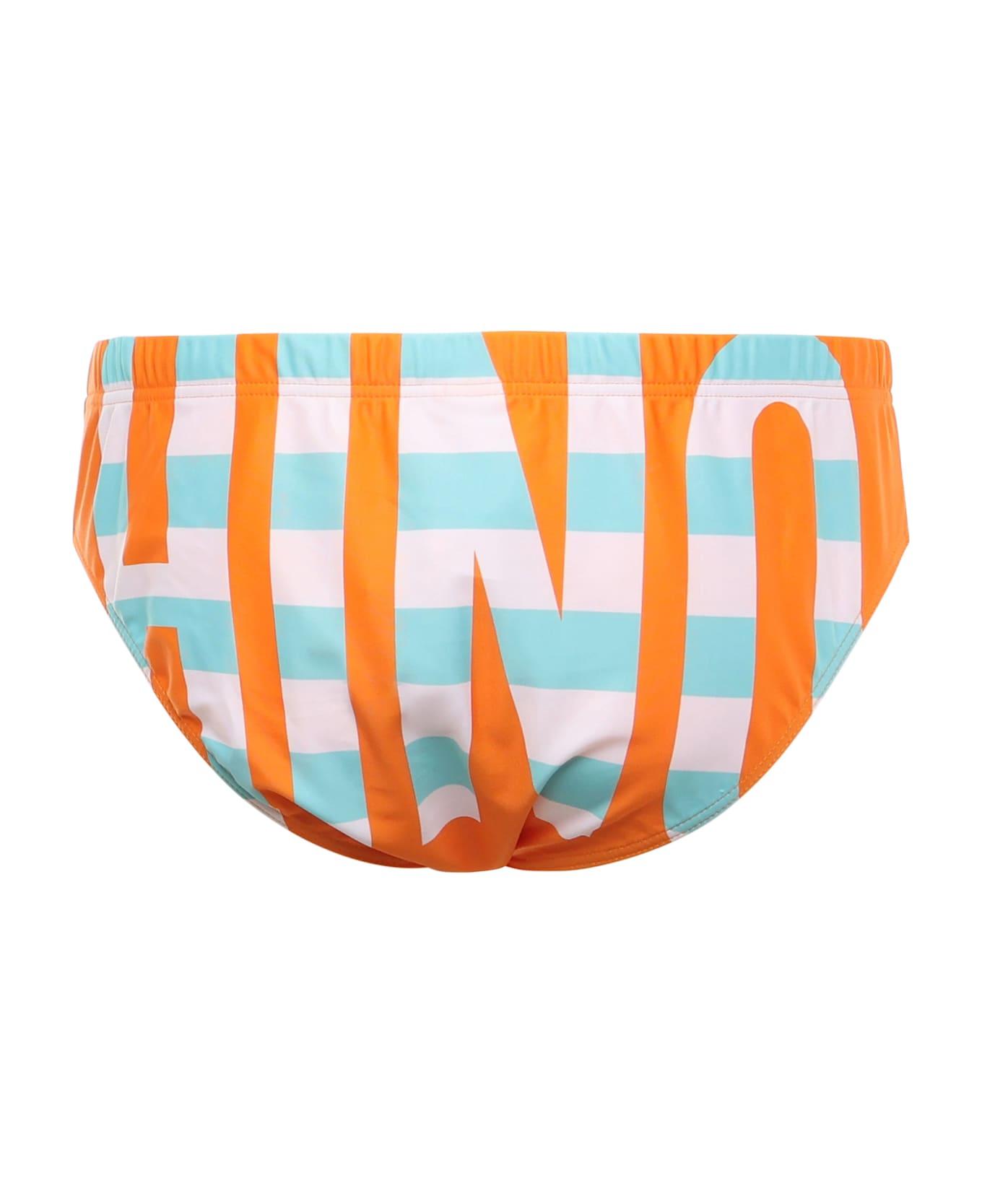 Moschino Maxi Logo Swim Briefs - ORANGE/LIGHT BLUE/PINK