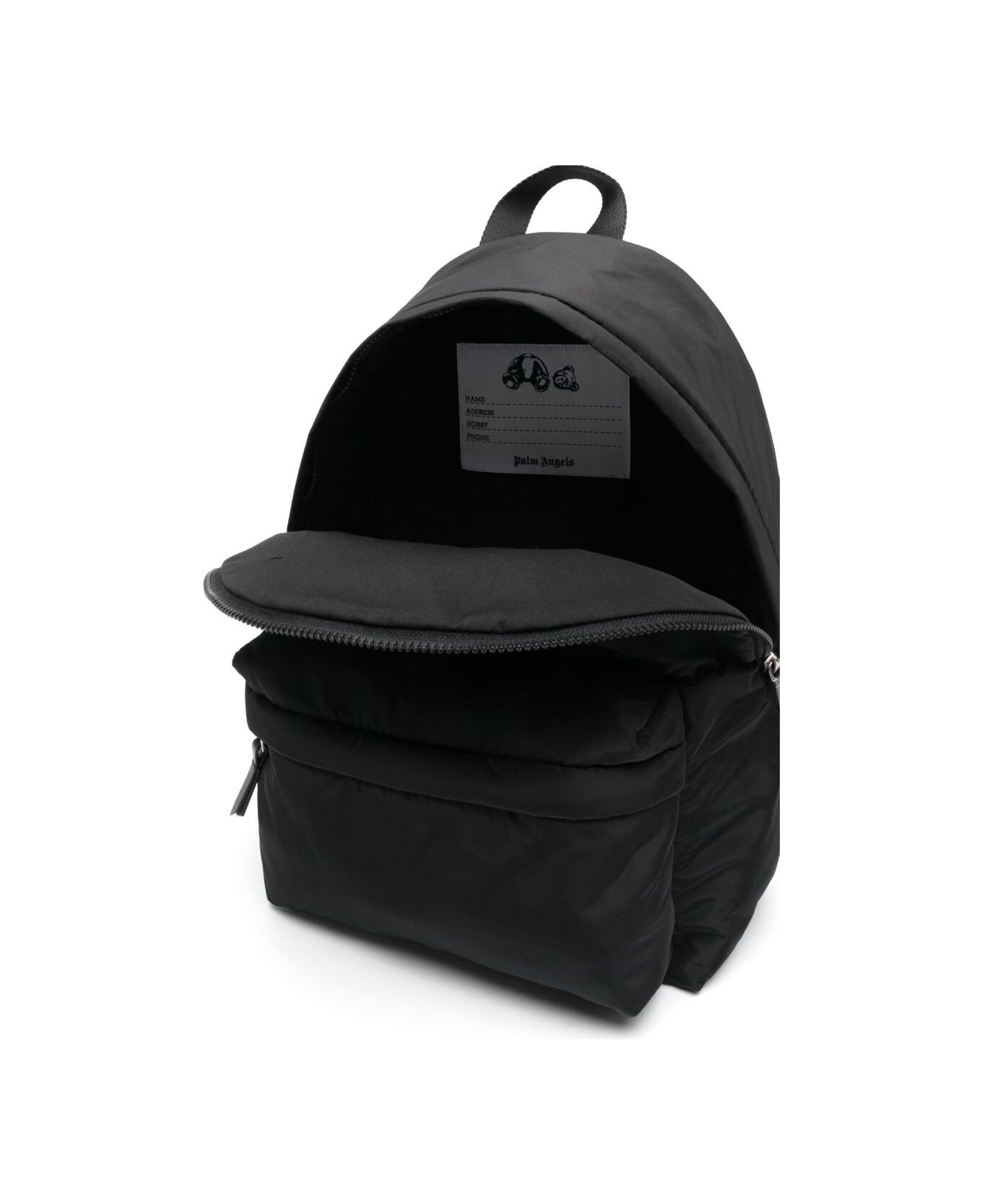 Palm Angels Curved Logo Big Backpack Black White - Black アクセサリー＆ギフト