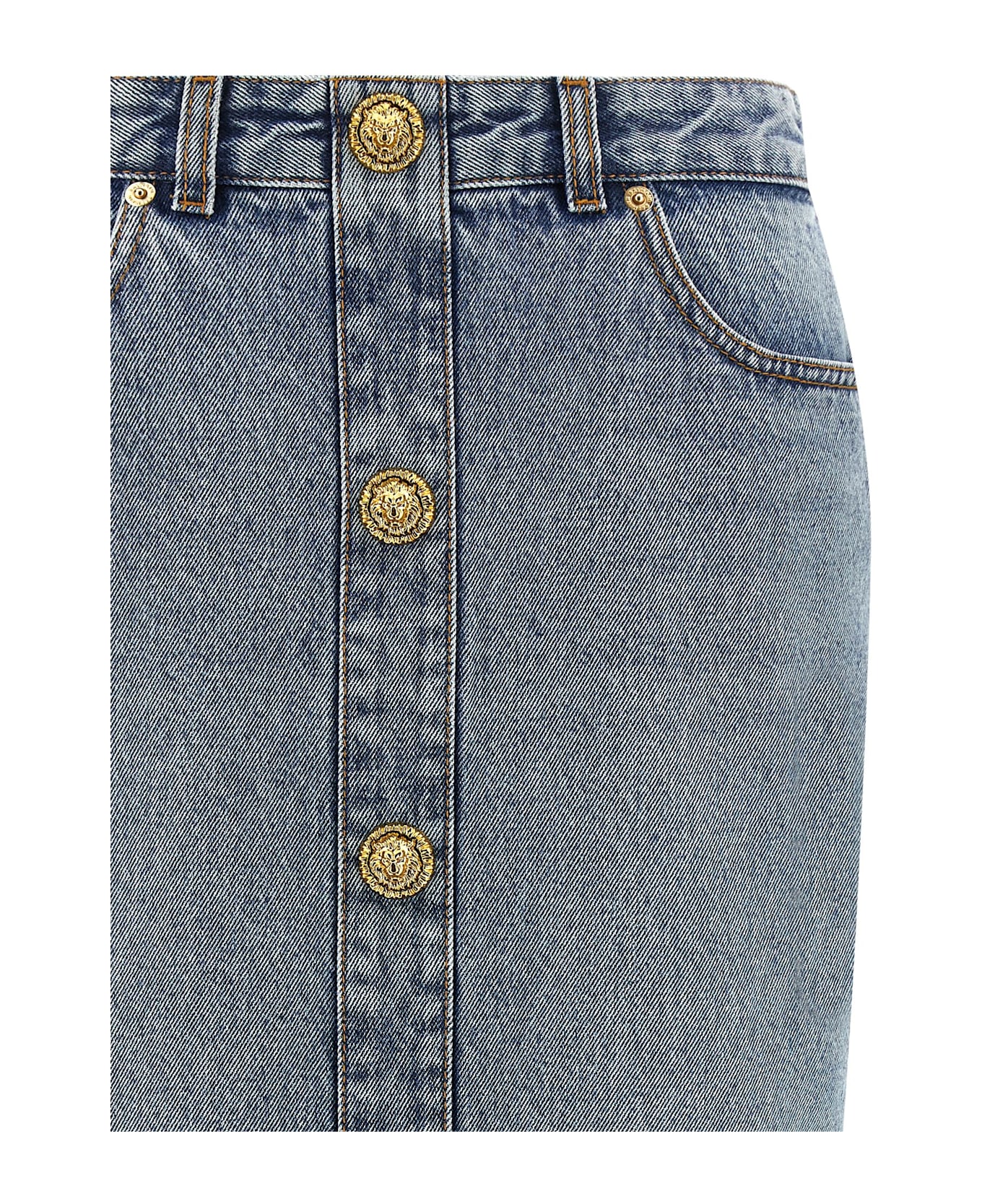 Balmain Denim Skirt - Light Blue