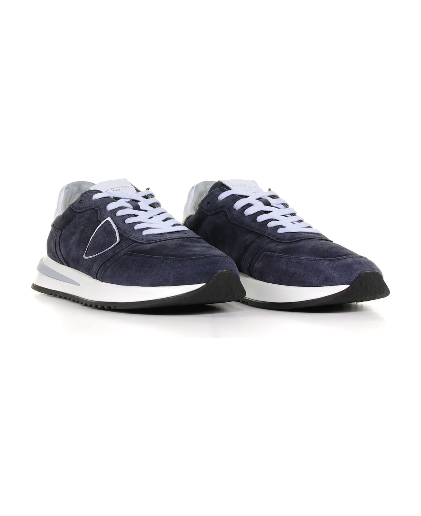 Philippe Model Tropez 2.1 Sneaker In Suede With Leather Details - Blu スニーカー