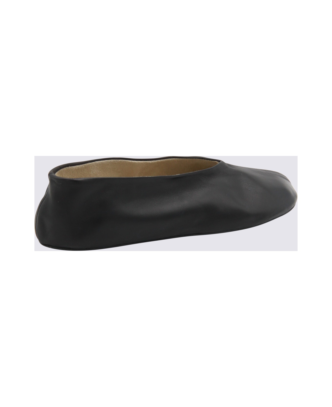 The Row Black Leather Flats - Black