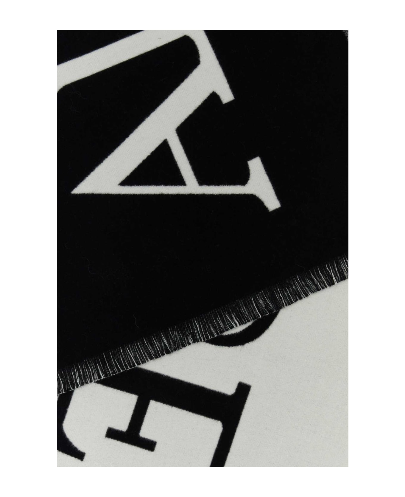 Alexander McQueen Black Cotton Scarf - BLACKIVORY スカーフ