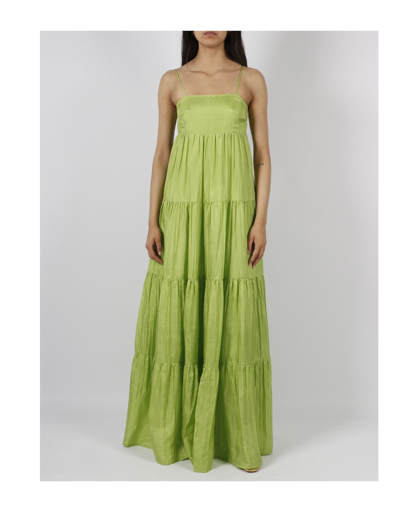The Rose Ibiza Formentera Silk Long Dress - Green ワンピース＆ドレス
