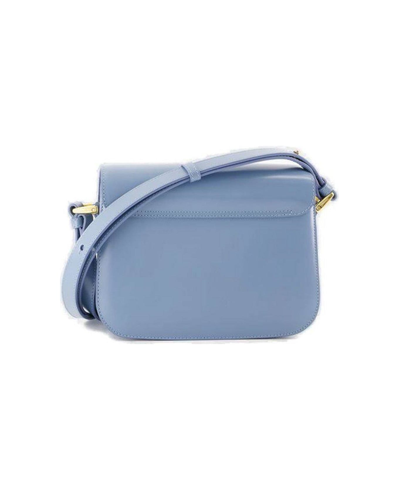 A.P.C. Grace Logo Printed Small Shoulder Bag - AZURE