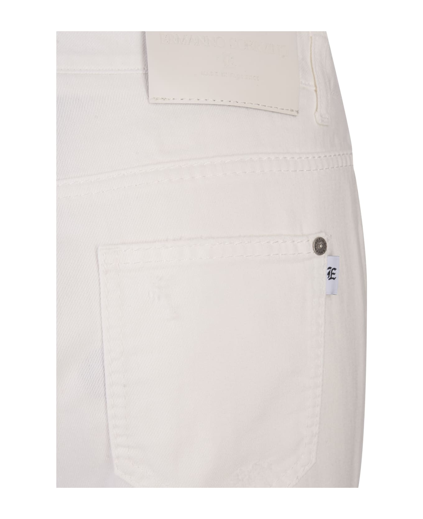 Ermanno Scervino White Bootcut Jeans With Sangallo Lace Cut-outs - White