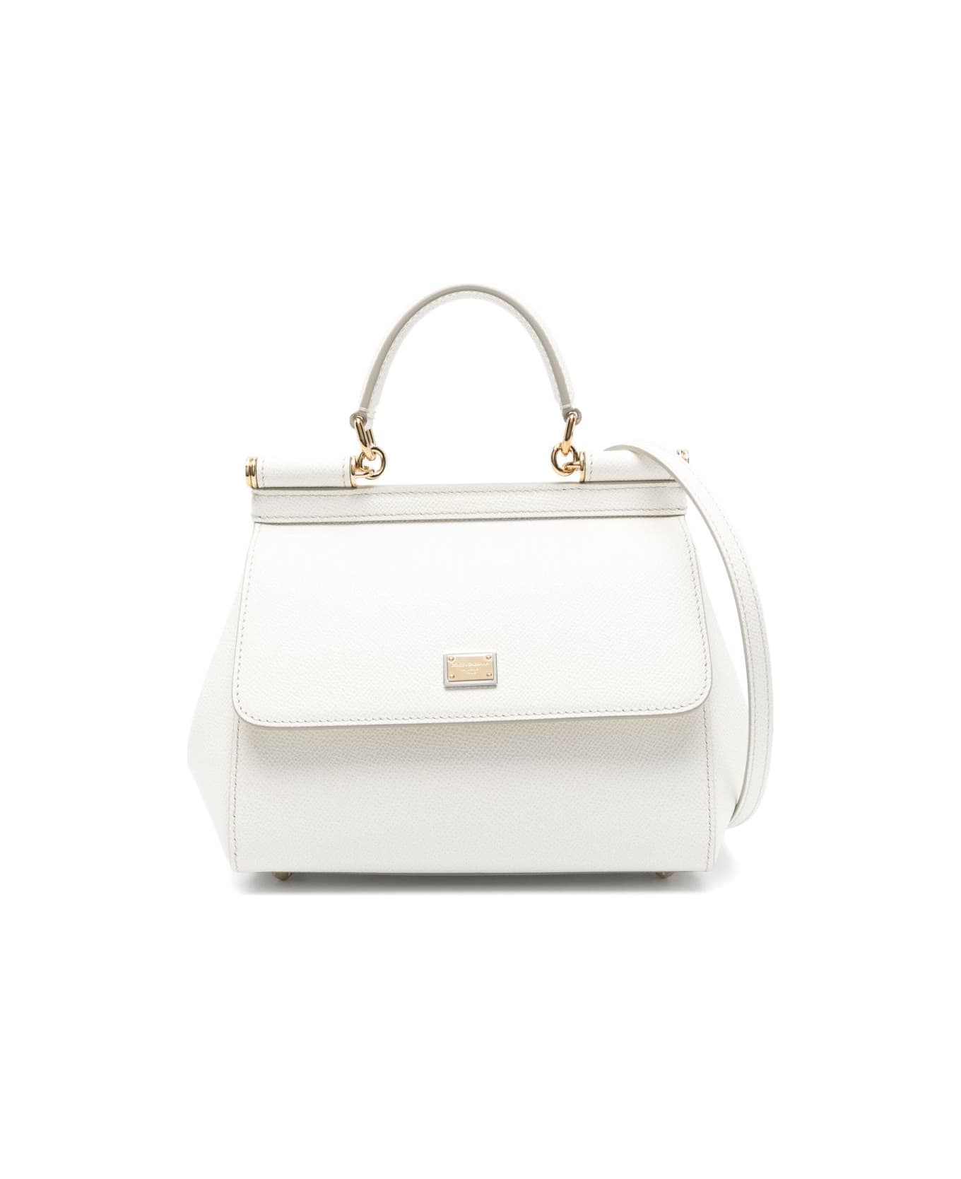 Dolce 
Gabbana Sicily Medium Leather Handbag - White