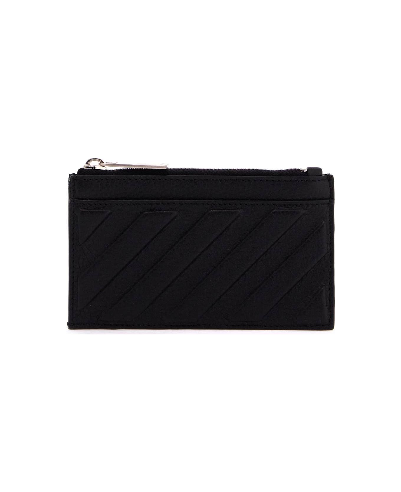 Off-White Leather Diag Card Holder - BLACK NO COLOR (Black)