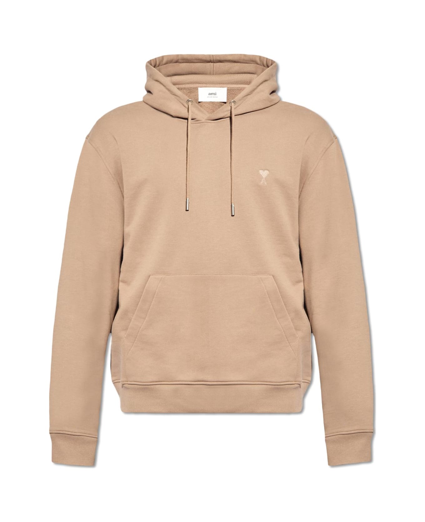 Ami Alexandre Mattiussi Hoodie With Logo - TAUPE CLAIR