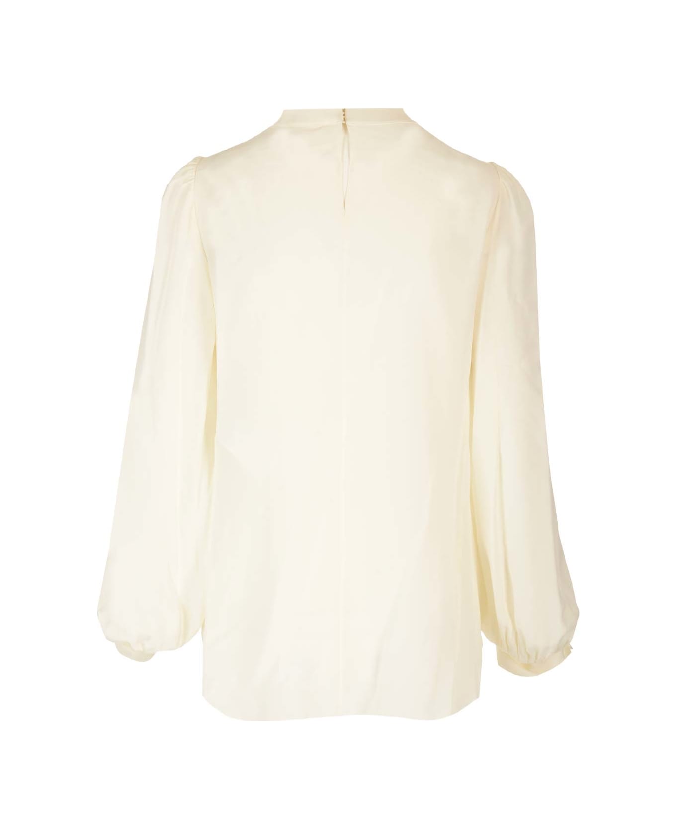 Chloé Crêpe De Chine Top With Knotted Detail - White