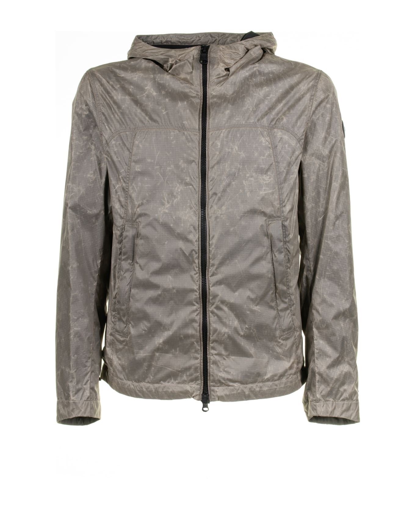 Colmar Jacket With Hood In Waxed Fabric - BEIGE