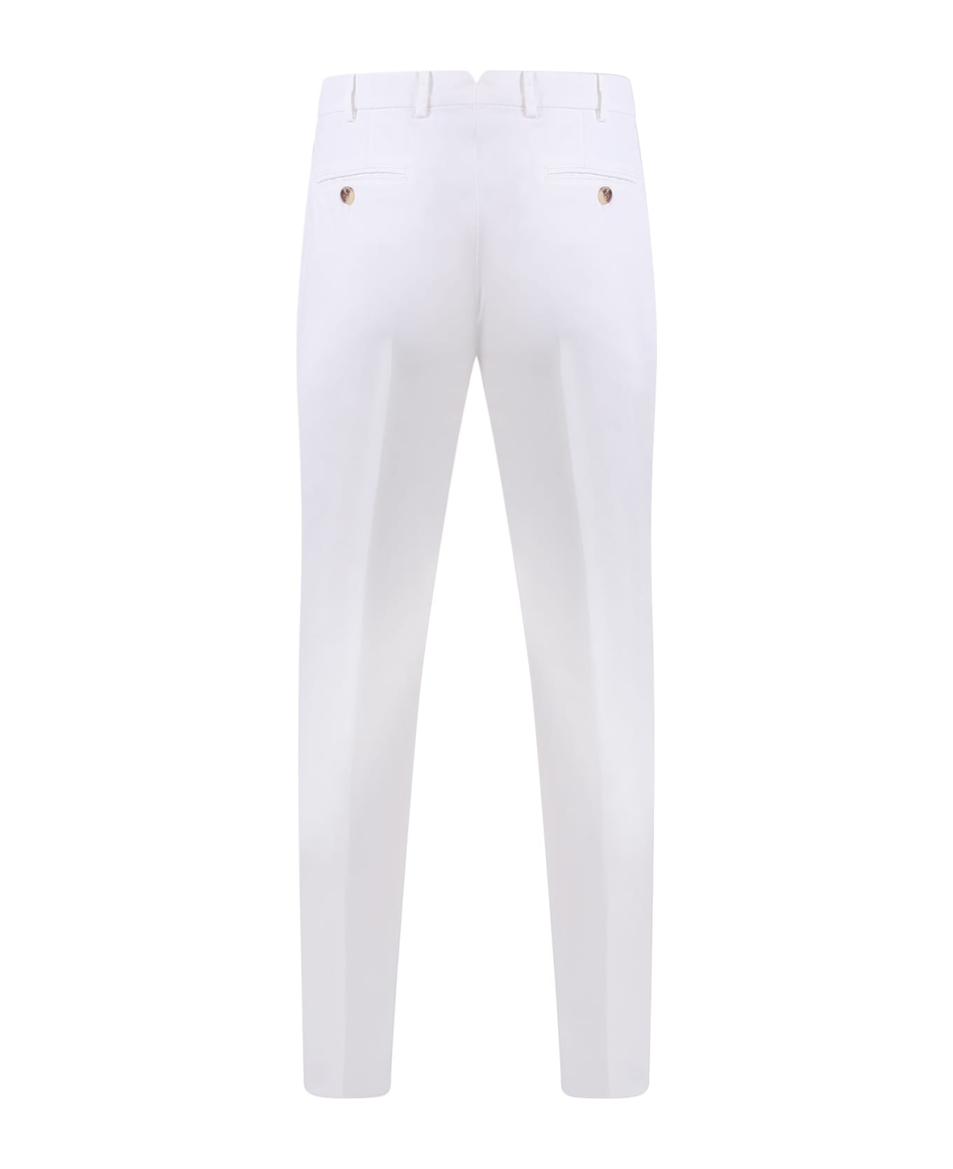 Brunello Cucinelli Italian Fit Cotton Trouser - White