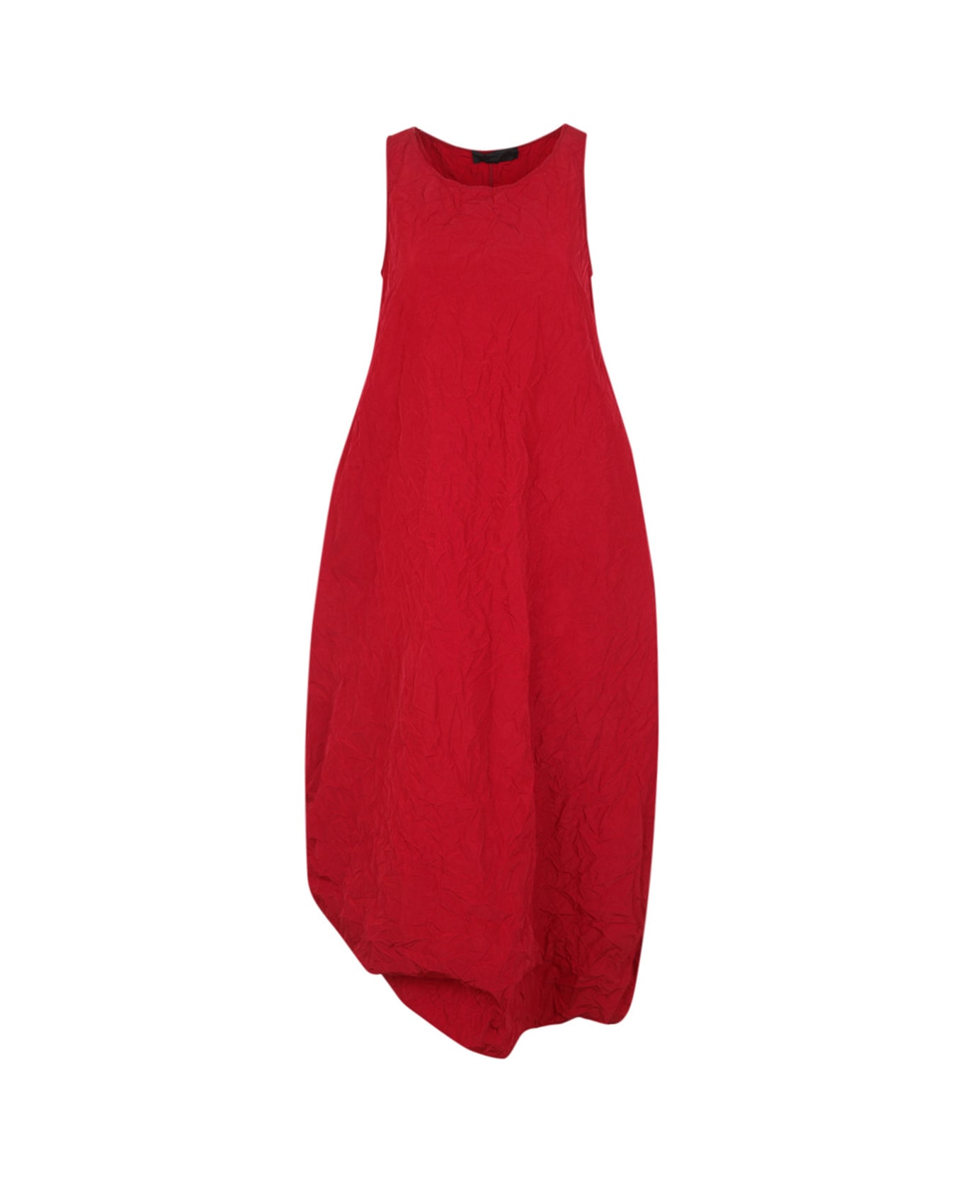 Maria Calderara Marionetta Crinkled Opaque Taffeta Long Dress - Ruby Red