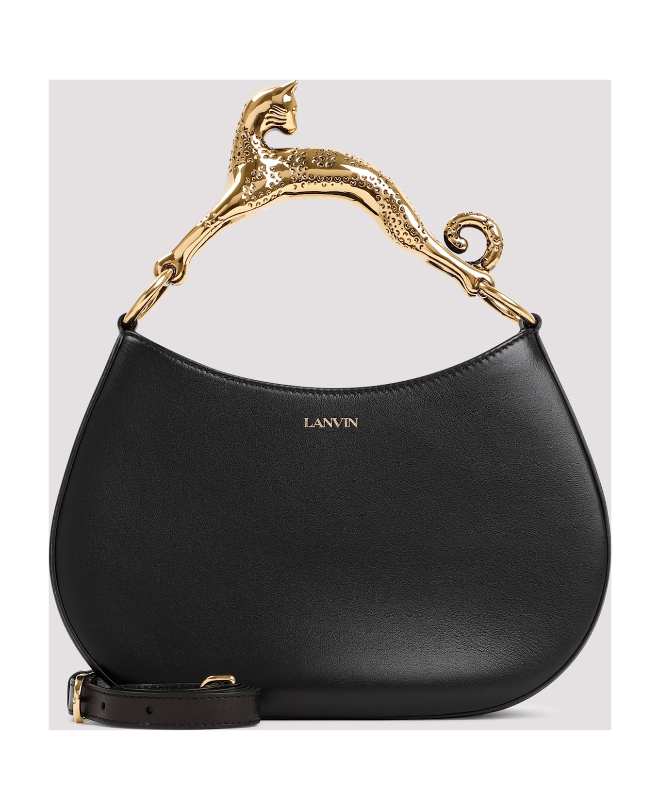 Lanvin Black Leather Hobo Handbag - Black
