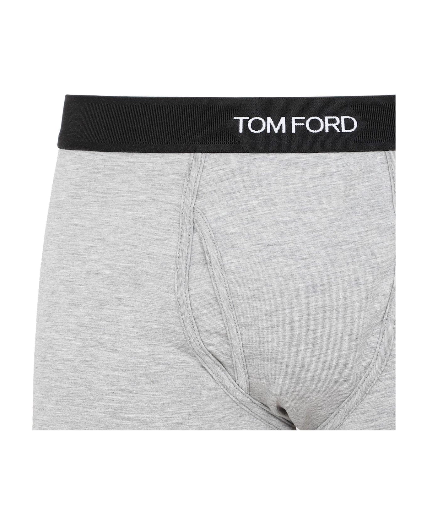 Tom Ford Pack Of Two Logo Waistband Stretched Briefs - GREY