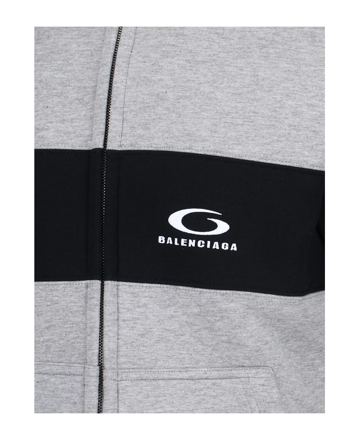 Balenciaga Logo Zip Sweatshirt - GREY