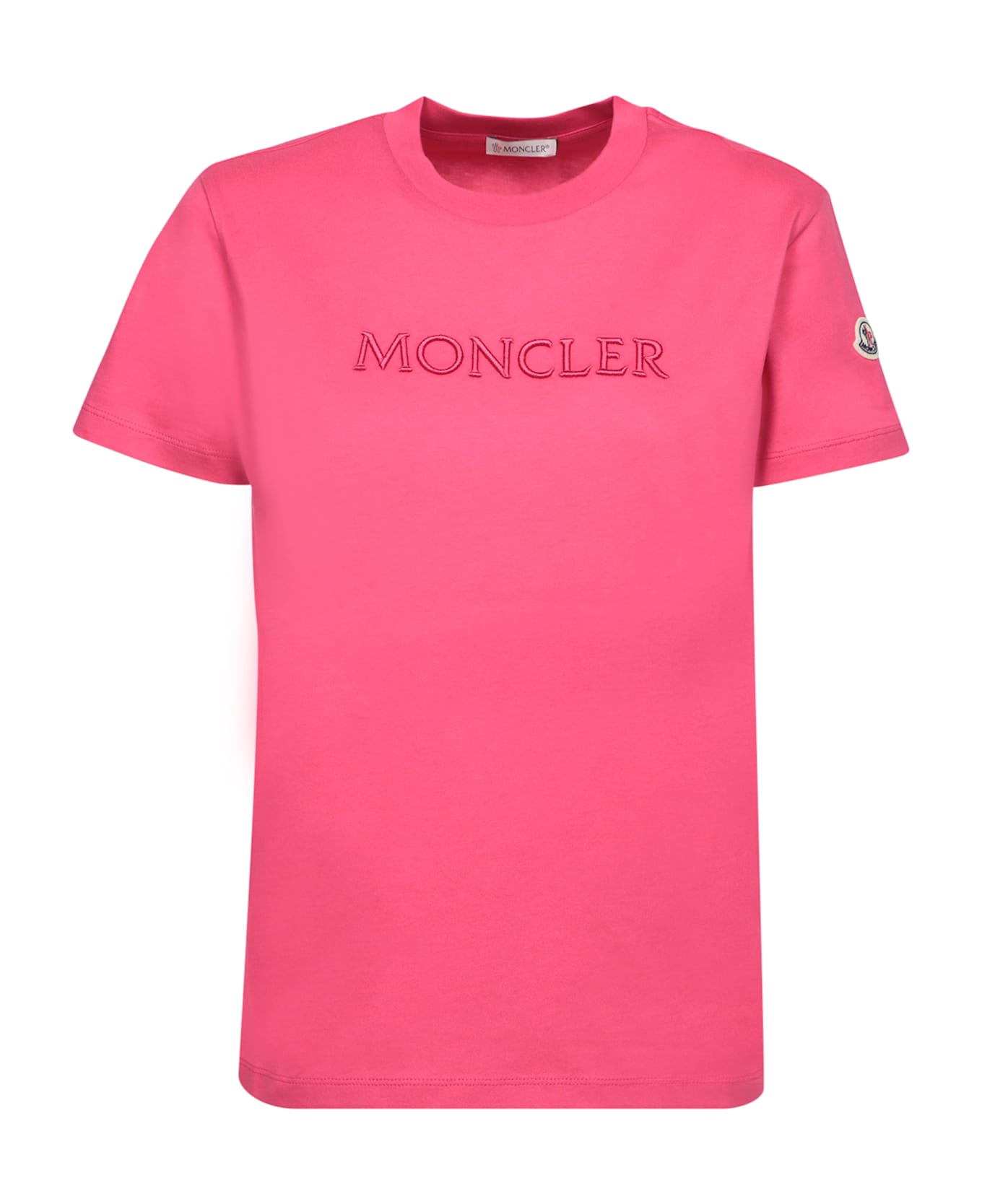 モンクレール パウダーピンク ロゴTシャツ - モンクレール