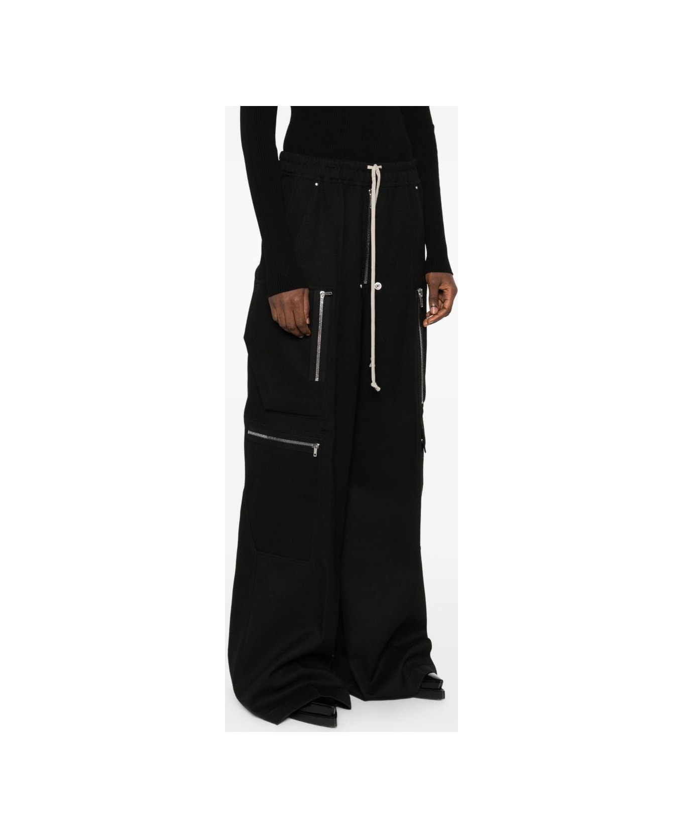 Rick Owens Wool Cargo Trousers - Black