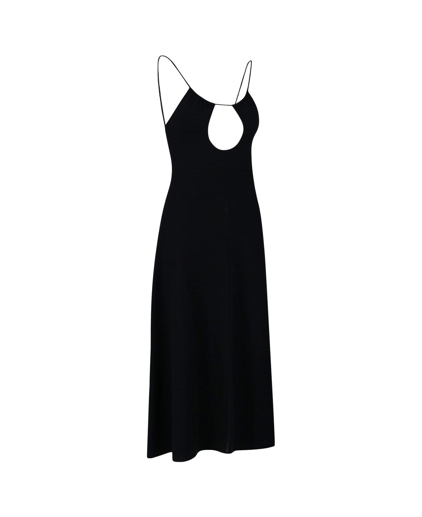 Saint Laurent Cut-out Sleeveless Maxi Dress - BLACK