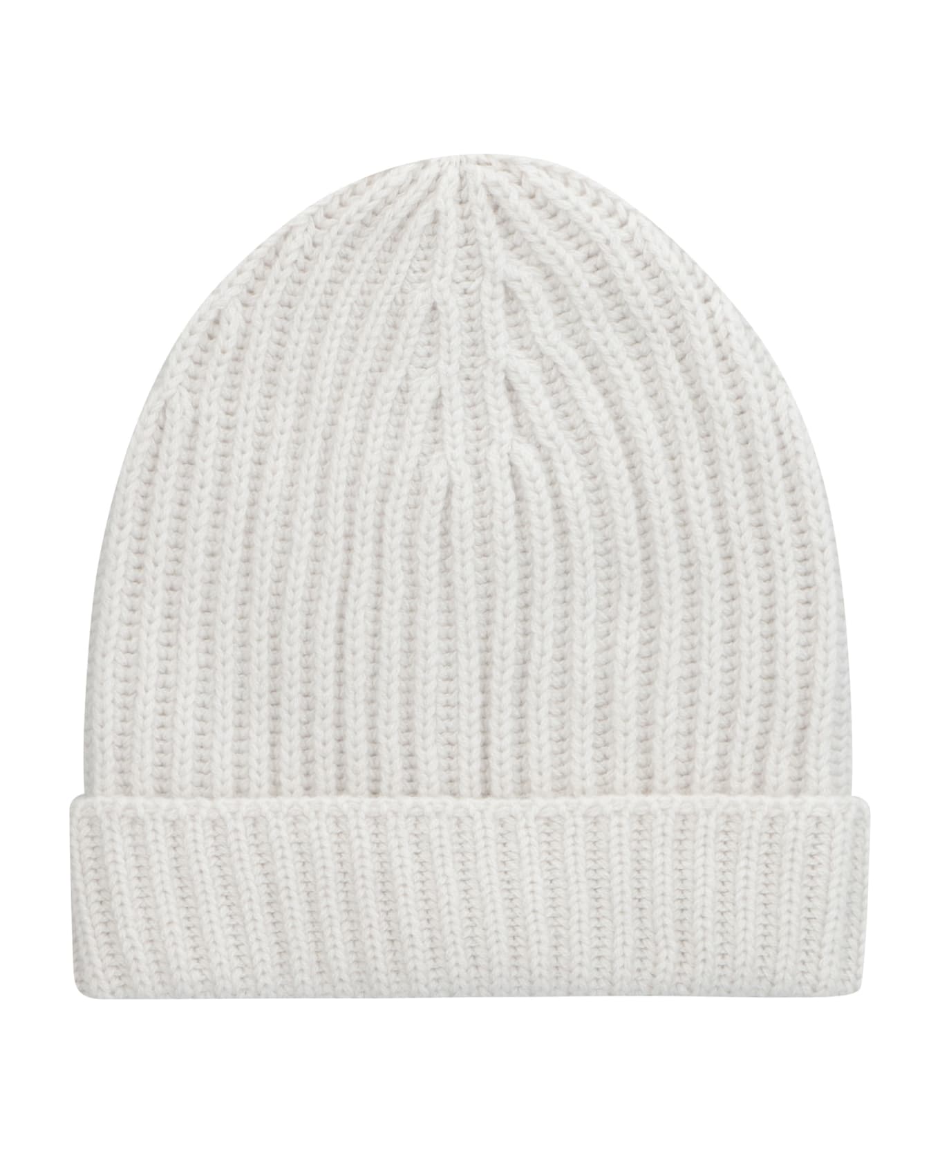 Malo Ribbed Knit Beanie - Ecru
