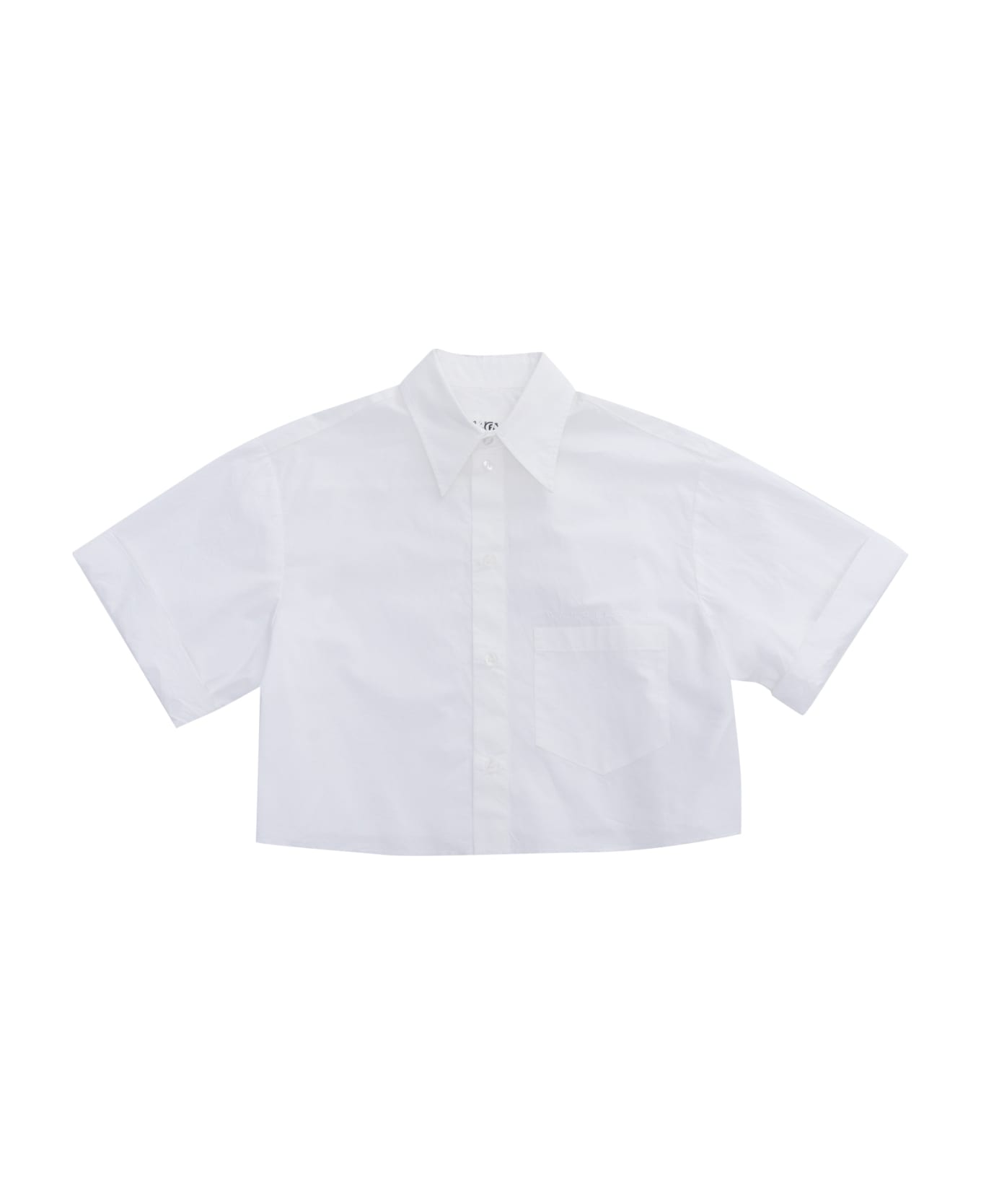 MM6 Maison Margiela White Cropped T-shirt - WHITE