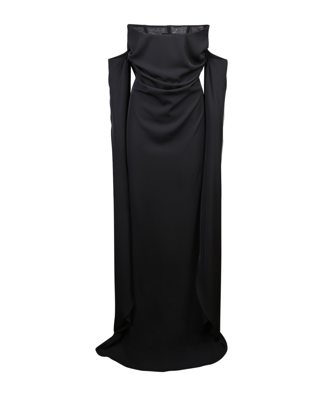 Giuseppe di Morabito Black Long Open-sleeve Dress - Black