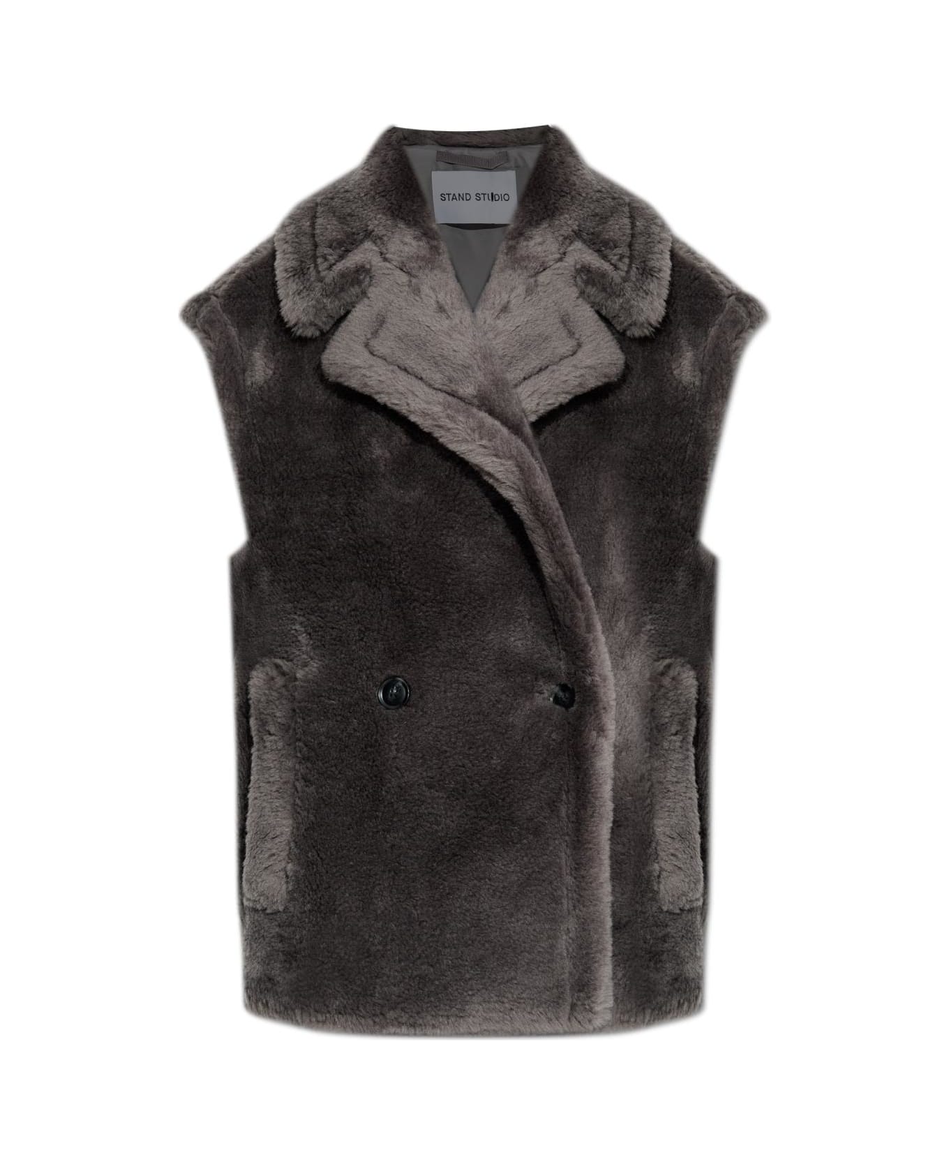 STAND STUDIO Faux Fur Vest 
carly
 - GREY