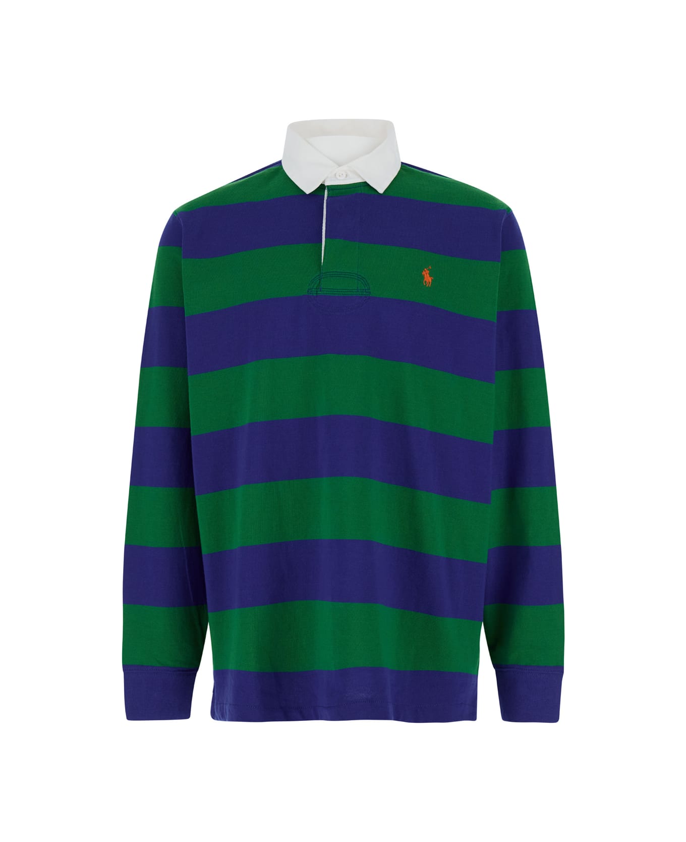 Polo Ralph Lauren 'rugby' Multicolor Polo Shirt With Pony Detail And Striped All-over Motif In Cotton Man - Multicolor