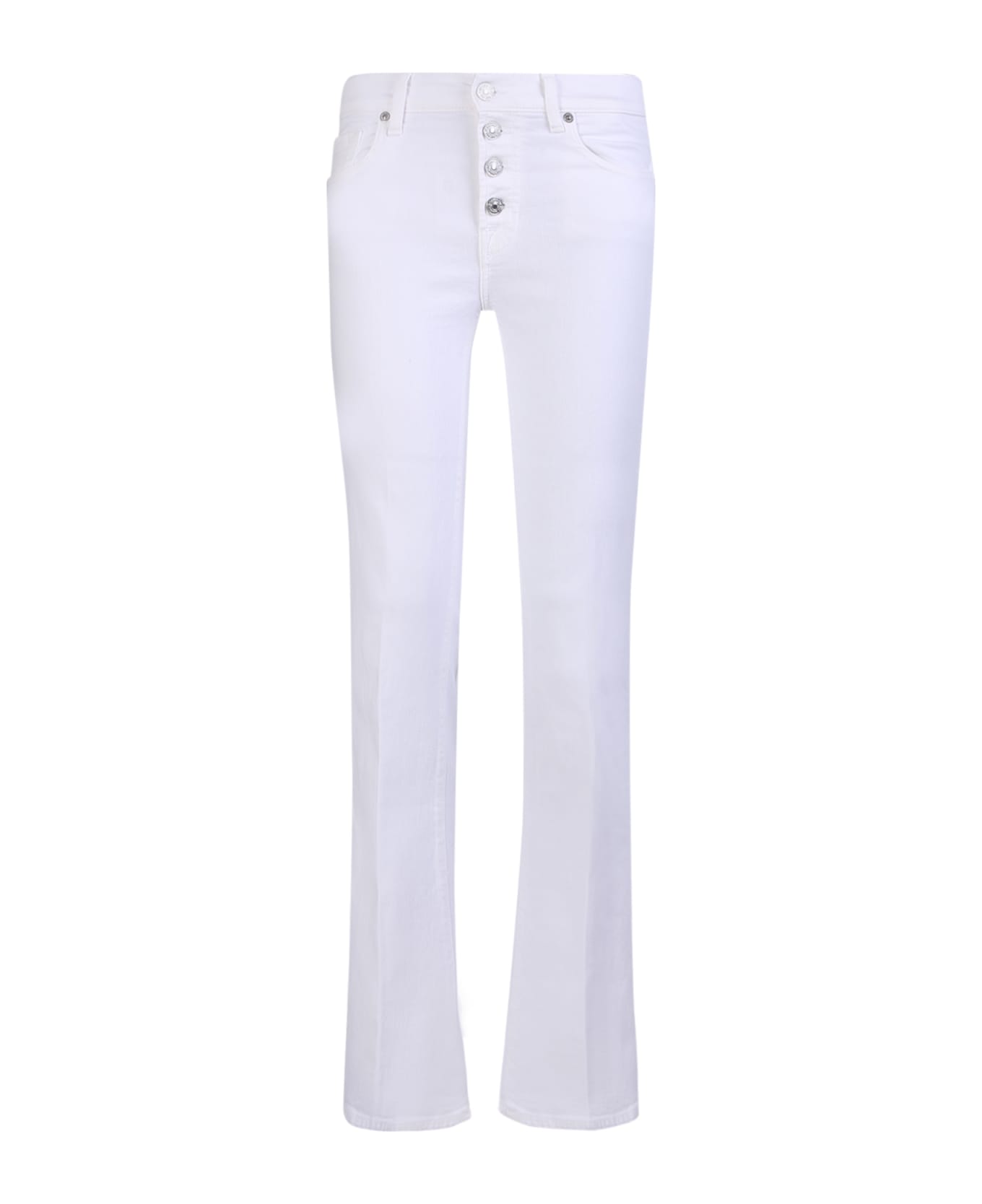 7 For All Mankind Bootcut White Jeans - White デニム