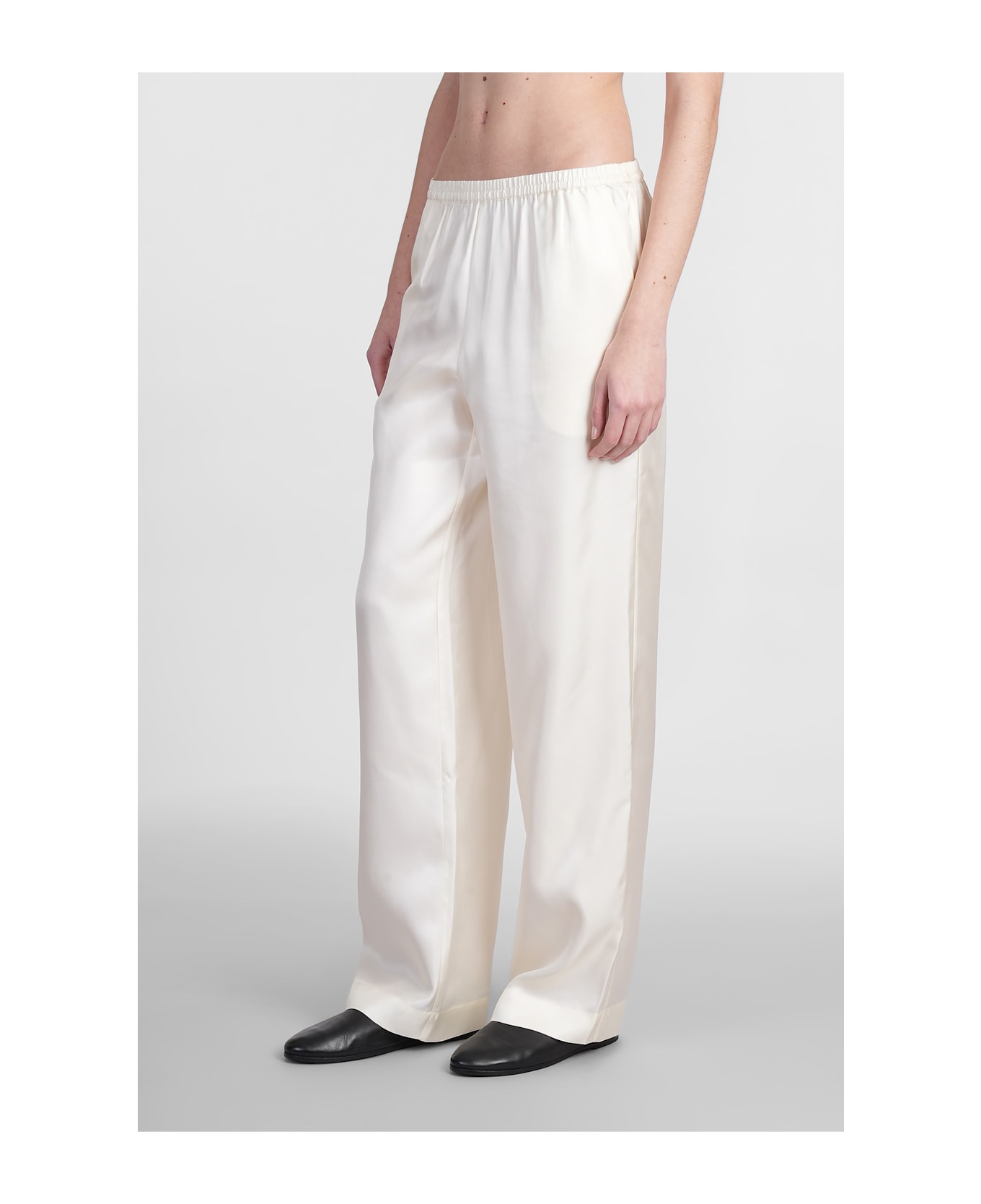 Loulou Studio Alera Pants In Beige Silk - beige