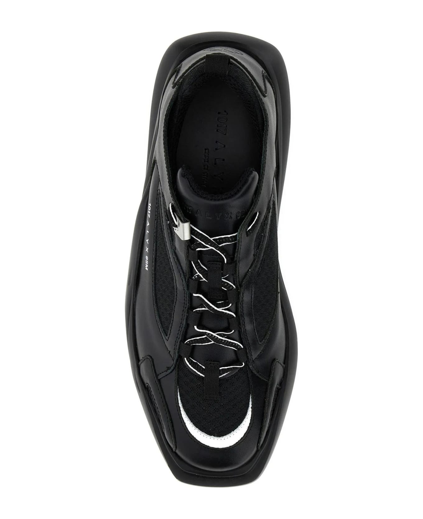 1017 ALYX 9SM Black Leather Hiking Sneakers - Black White