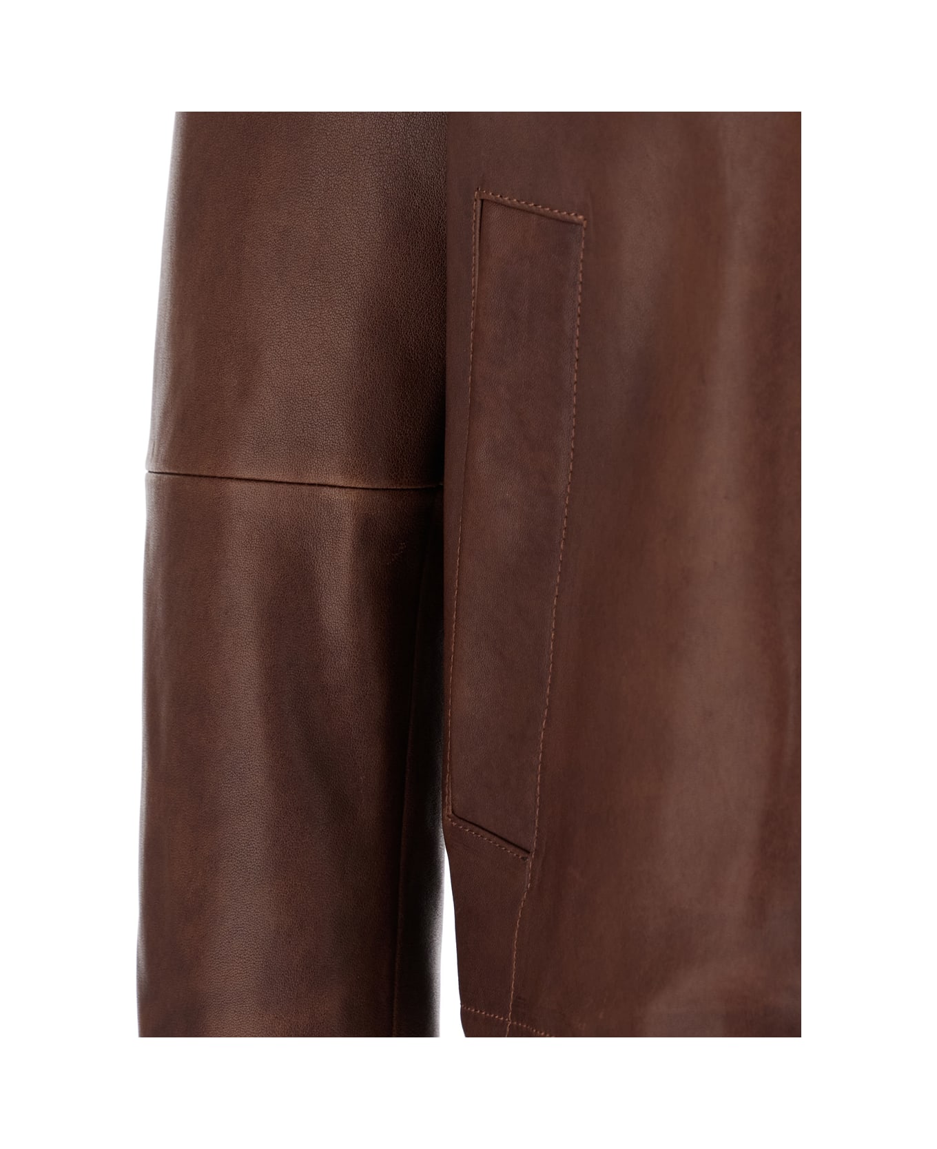 ARMA 
maze
 Brown Jacket With Classic Collar And Zipped Cuffs In Leather Man - Brown