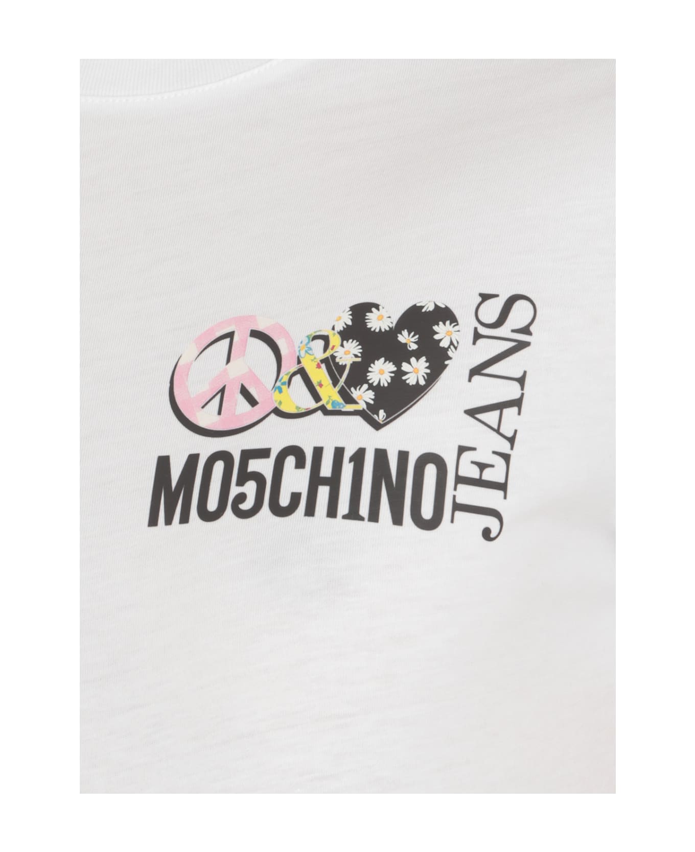 M05CH1N0 Jeans T-shirt With Logo - White