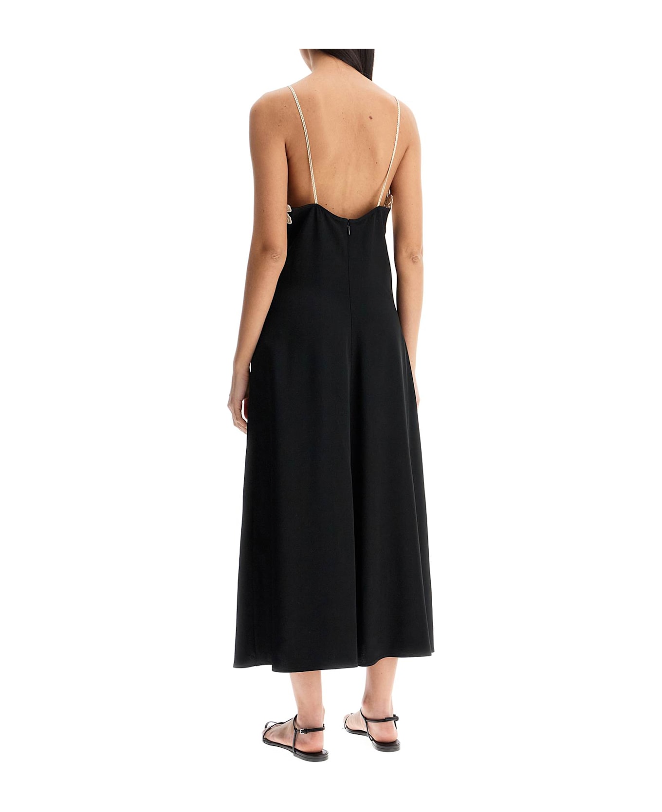 Jil Sander Lace-trimmed Slip Dress With - BLACK (Black)