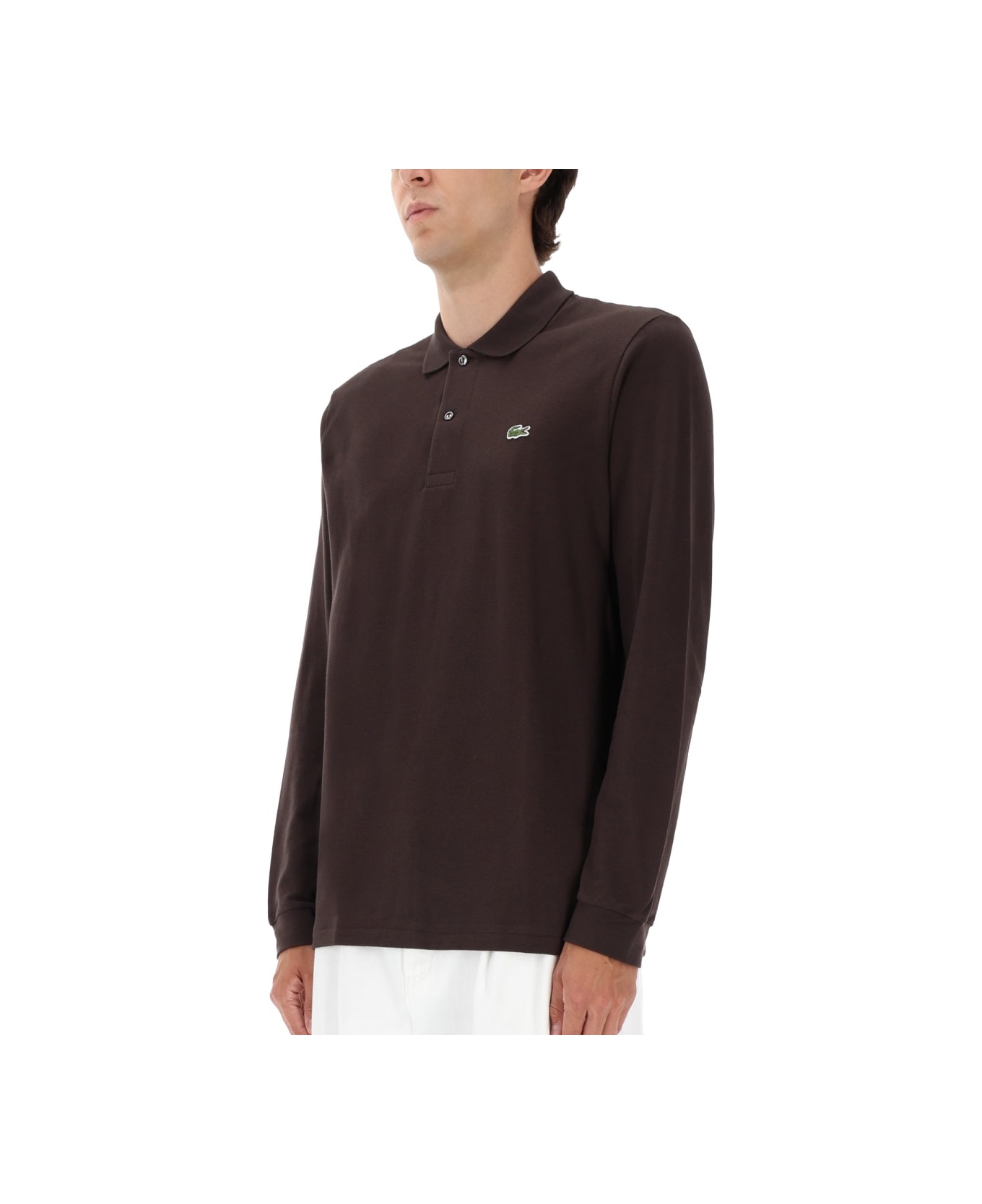 Lacoste Polo With Logo - BROWN