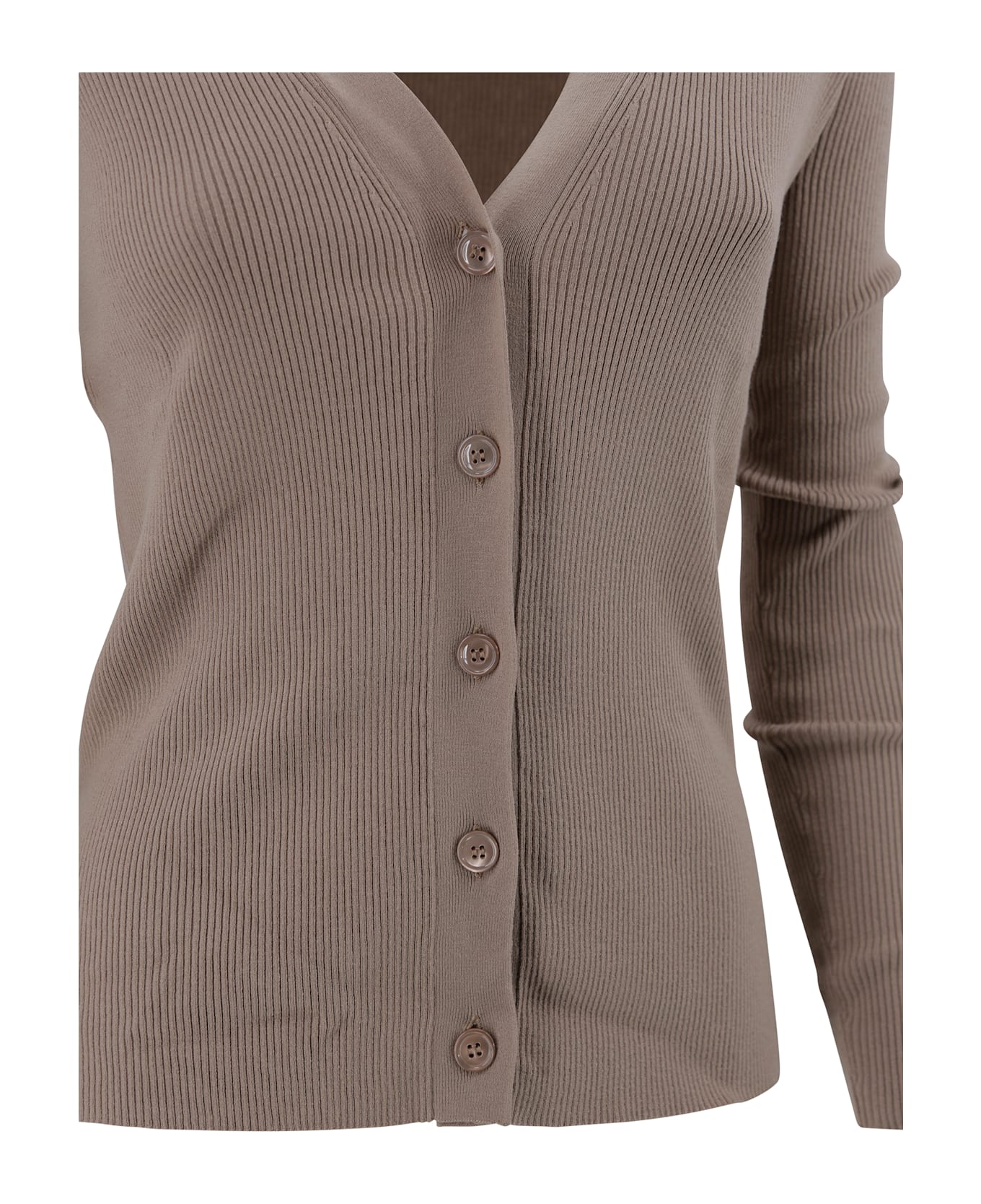 Weekend Max Mara Ribbed Cardigan - Brown