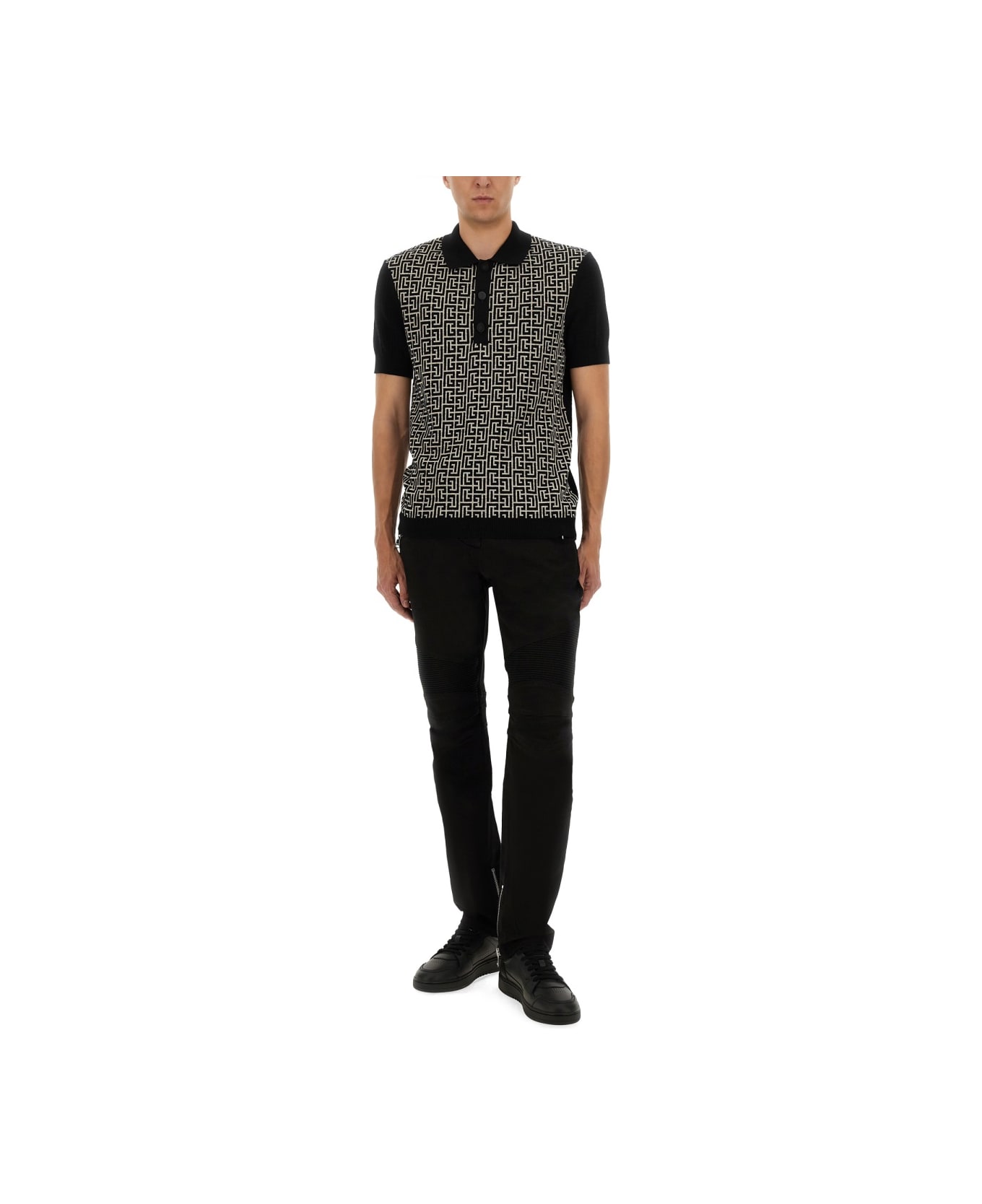 Balmain Monogram Polo - MULTICOLOUR
