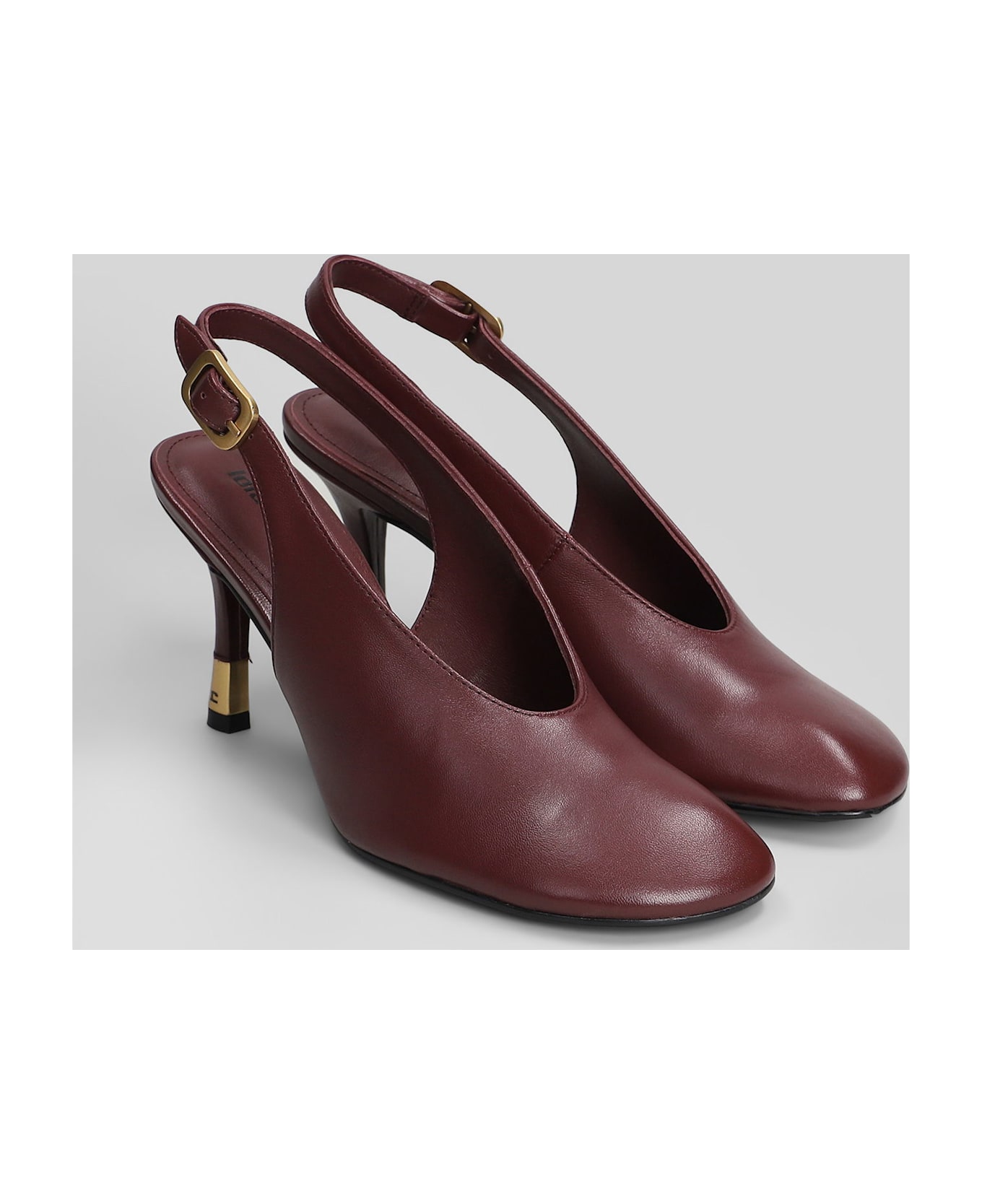 Lola Cruz Pumps In Bordeaux Leather - bordeaux