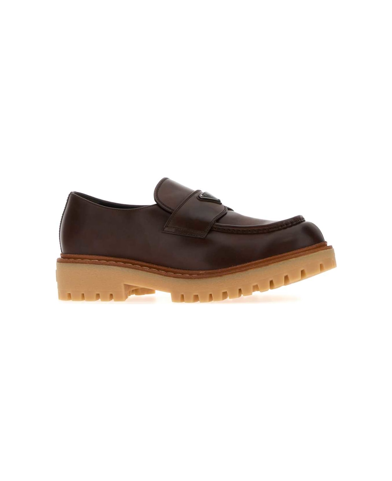 Prada Brown Leather Loafers - EBANO