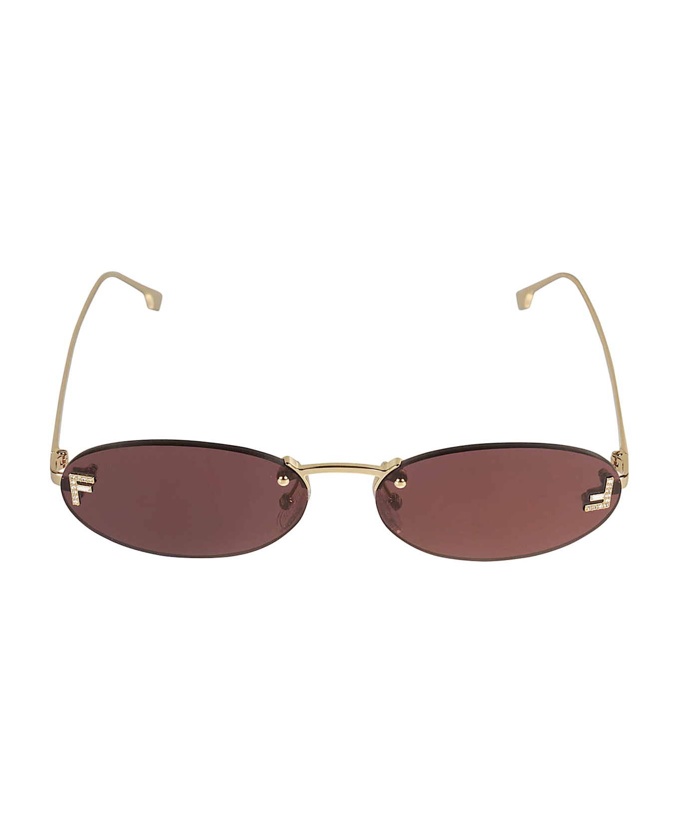 Fendi Rimless Oval Sunglasses - Yellow