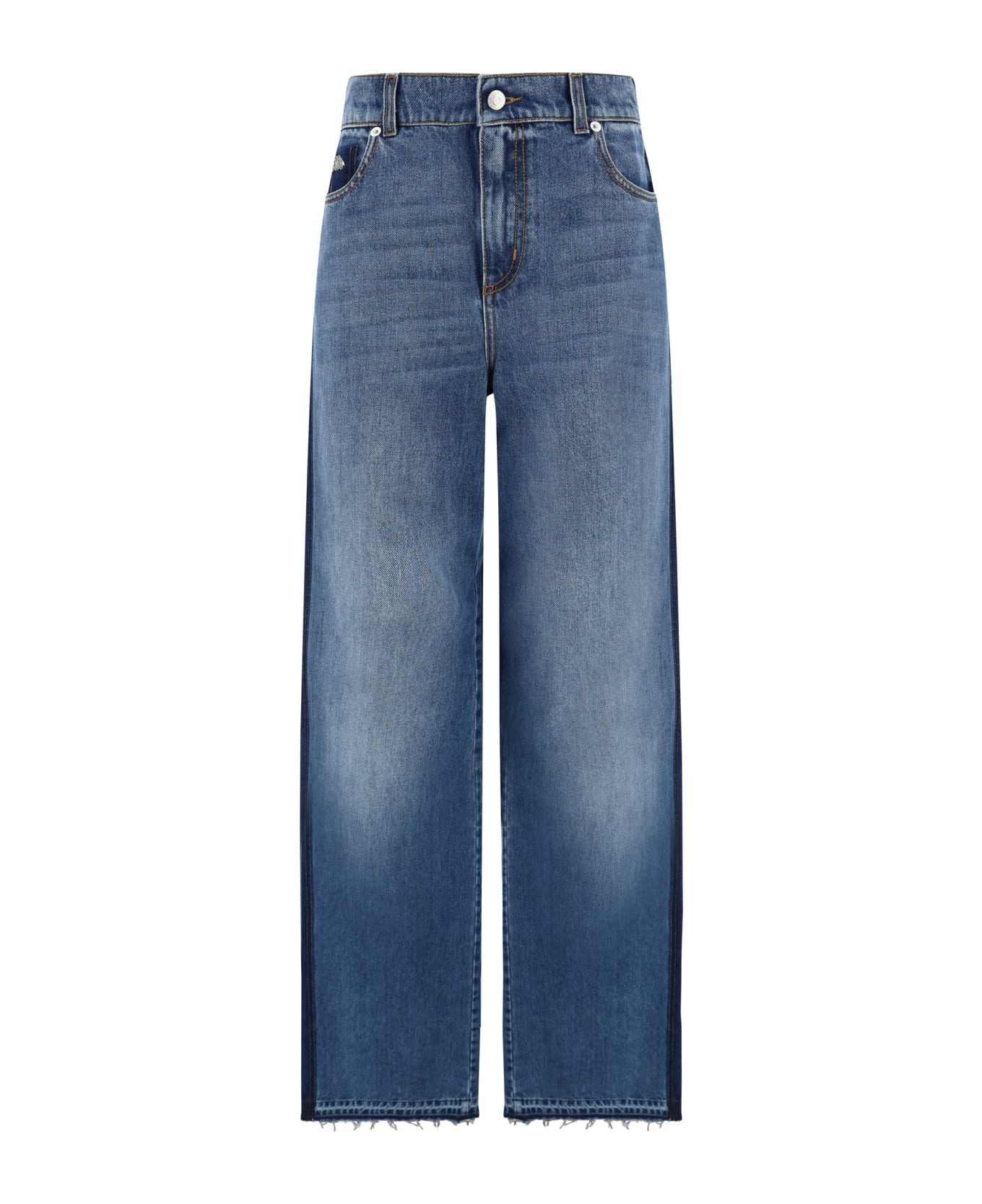 Alexander McQueen High-waist 5 Pockets Wide Leg Jeans - Worn Wash