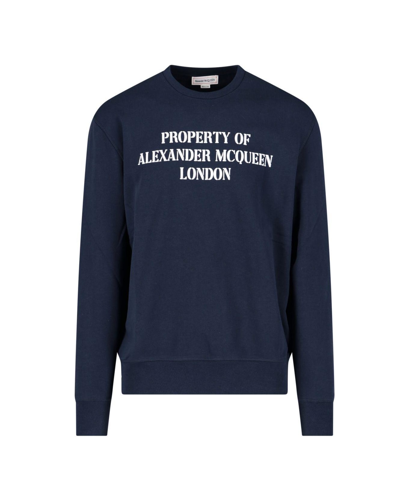 Alexander McQueen Printed Crewneck Sweatshirt - Blue フリース