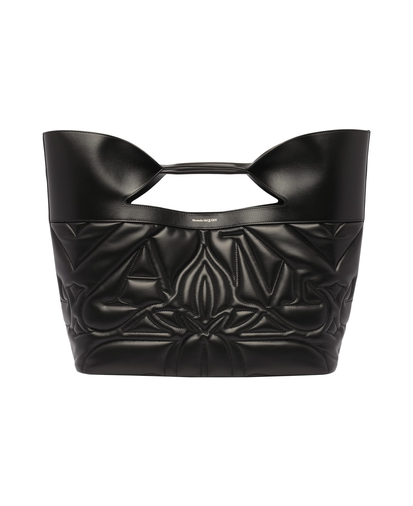 Alexander McQueen Large The Bow Bag In Quilted Black Leather - Nero