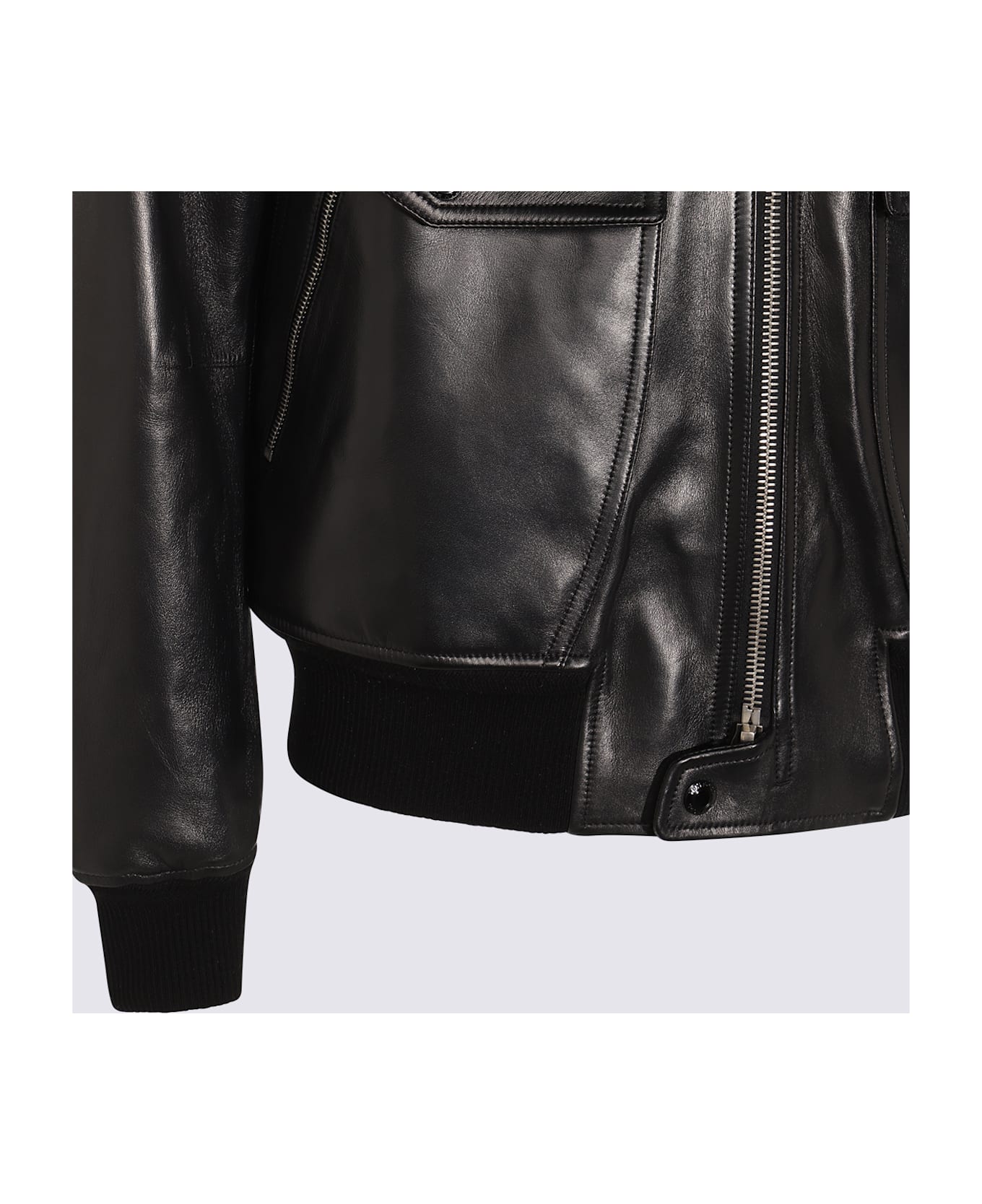 Tom Ford Black Leather Jacket - Black