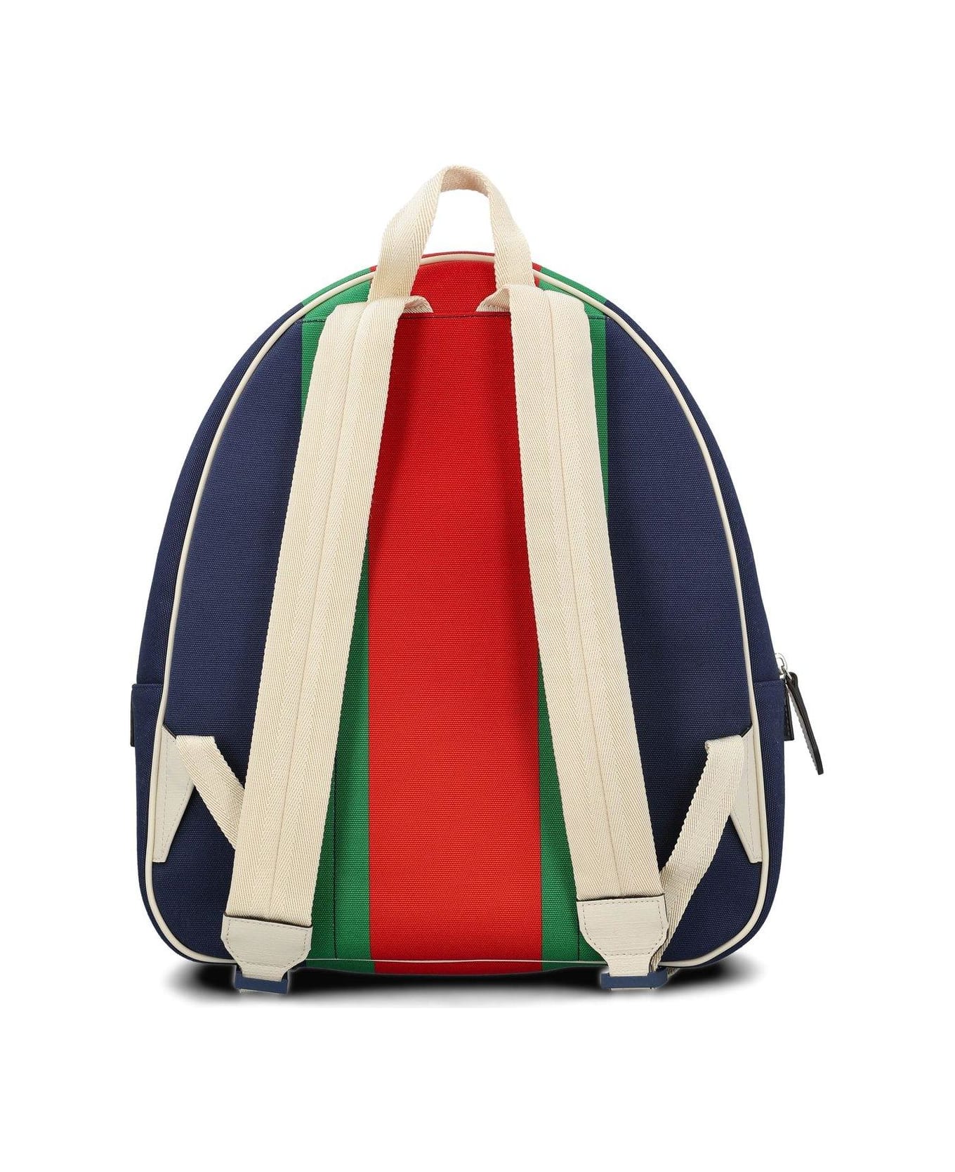 Gucci Logo Patch Zip-up Backpack - Beige